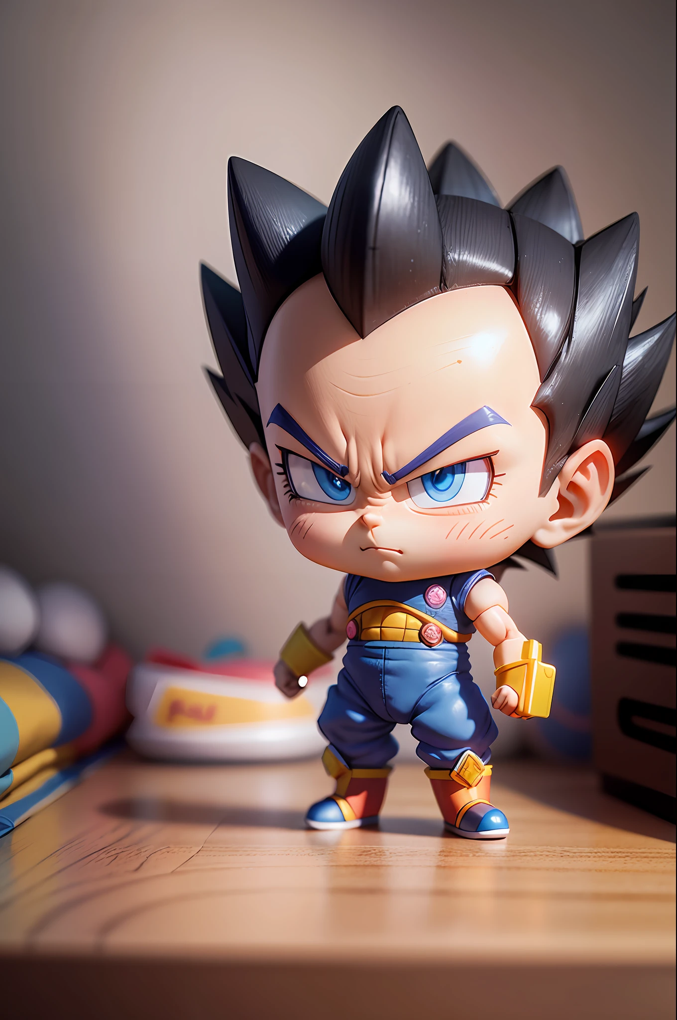 iny cute Vegeta toy, standing character, soft smooth lighting, soft pastel colors, Skottie Young, 3D Blender render, polycount, modular constructivism, pop surrealism, physically based rendering, square image --auto --s2
