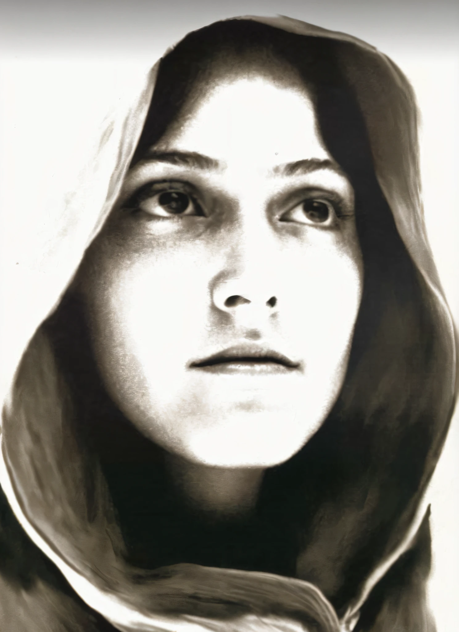 AI use reference image, masterpiece: 1.2, best quality), 3d, arafed portrait of a woman with a hood, full-face close-up - portrait up, portrait of woman's face, by Dora Maar, streisand barbra without make-up, promotional art, full close-up portrait, portrait of a woman's face, inspired by Marina Abramović, zelda portrait, centered portrait, mysterious portrait of a woman