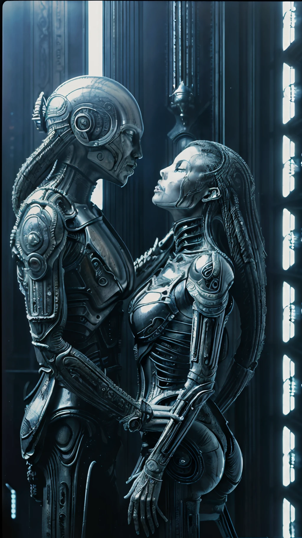 portrait of alien licking Monica Belluci,
((masterpiece),(best quality),(ultra-detailed),
fantasy, sci-fi, horror, aliens, sad face,
realistic, hrgiger hnsrdlf style intricate biomechanical detail
masterpiece, dark room, dim light , front view,(( photorealistic, 1970s film, 35mm, film grains ))