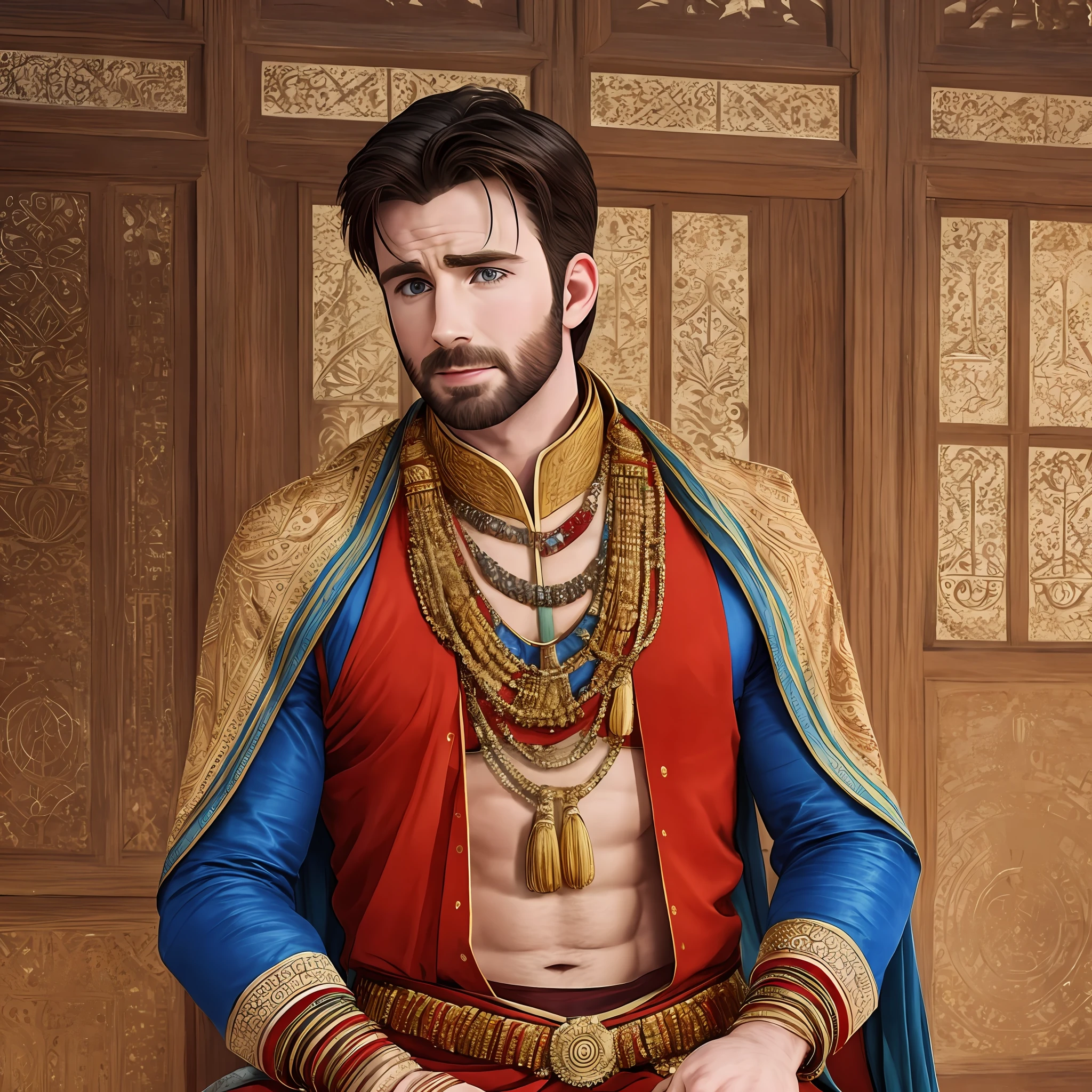 american actor chris evans with indian traditional suit --auto --s2