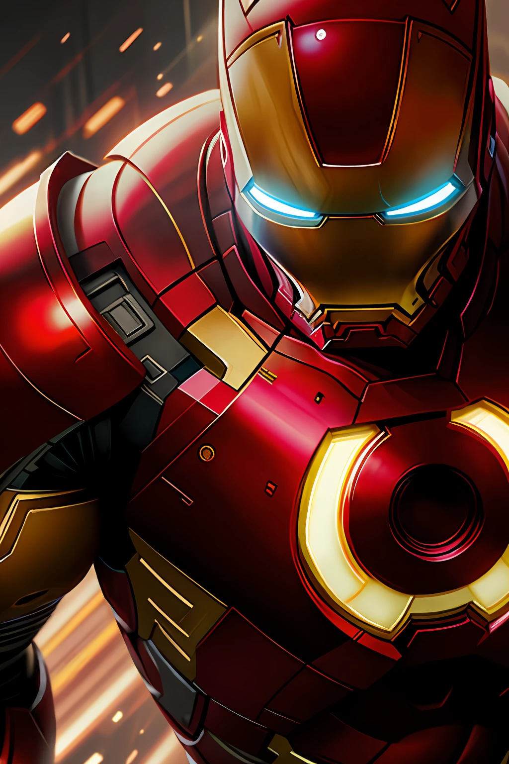 Marvel Iron Man, Colorful, Vintage Style, (T-shirt Design), Realistic Masterpiece Volumetric Light