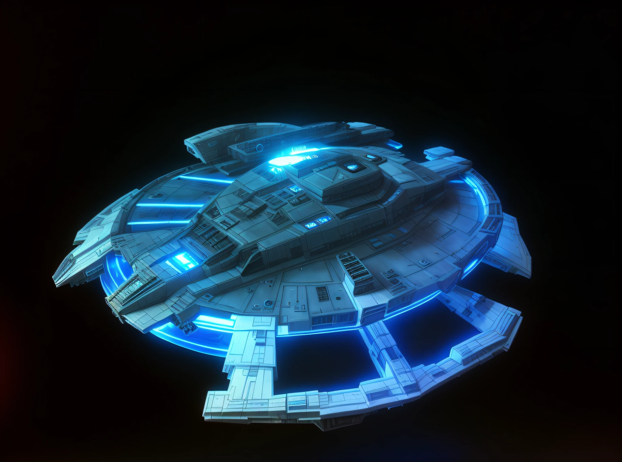 a close up of a star wars millennium war vehicle with a blue light, glass spaceship, spaceship, tabletop model, scifi spaceship, science fiction spacecraft, giant aztec spaceship, alien spaceship, alien starship, detailed spaceship, alien mothership, star base, futuristic spaceship, dark ( spaceship ), small starship near, ancient space ship, space ship, millenium falcon