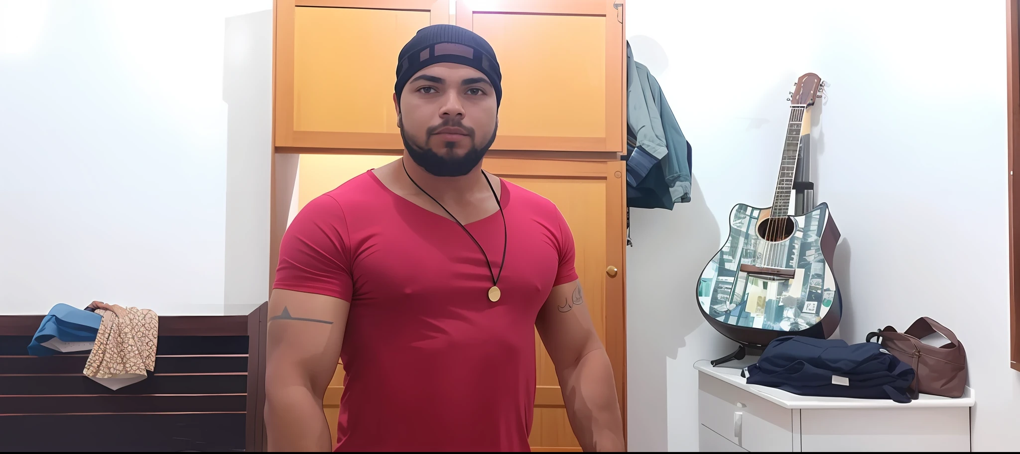 There is a man standing in a room with a guitar, Ronaldo Nazário Fenómeno, David Rios Ferreira, Ronaldo Nazário, Andres Rios, Barret Frymire, 1614572159, Ronaldo Luis Nazário de Lima, Beefy, Ronaldo Luis Nazário da Lima, Luis Melo, Caio Santos, Joseph Moncada