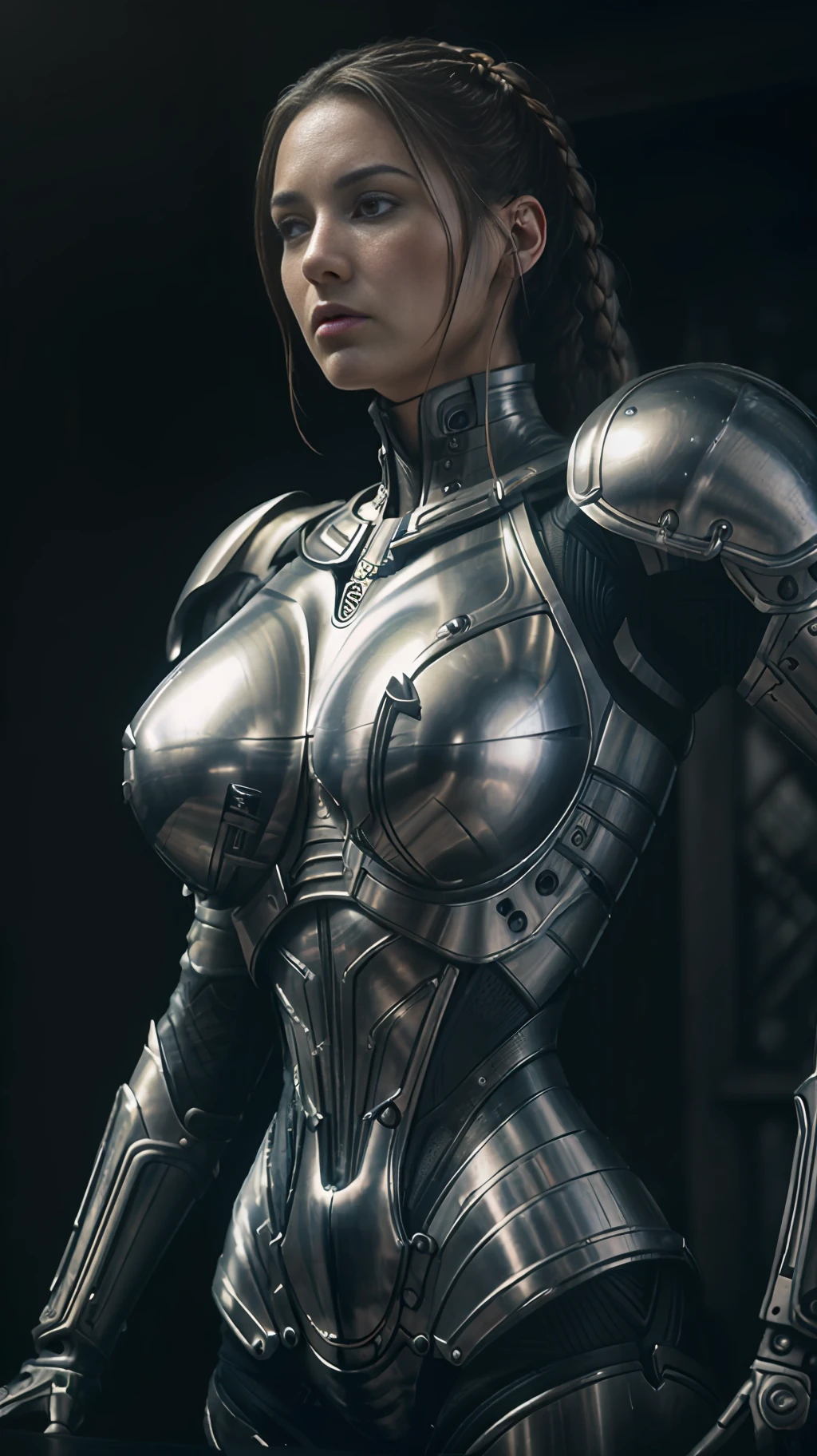 1 woman, Jordan Carver,  wearing Parrley_armor, big bulky futuristic armor
((masterpiece),(best quality),(ultra-detailed),
fantasy, sci-fi,  horror,   , aliens,  sad face, 
realistic, hrgiger hnsrdlf style intricate biomechanical detail
masterpiece,  , dark room, dim light , front view,(( photorealistic, 1970s film, 35mm, film grains ))