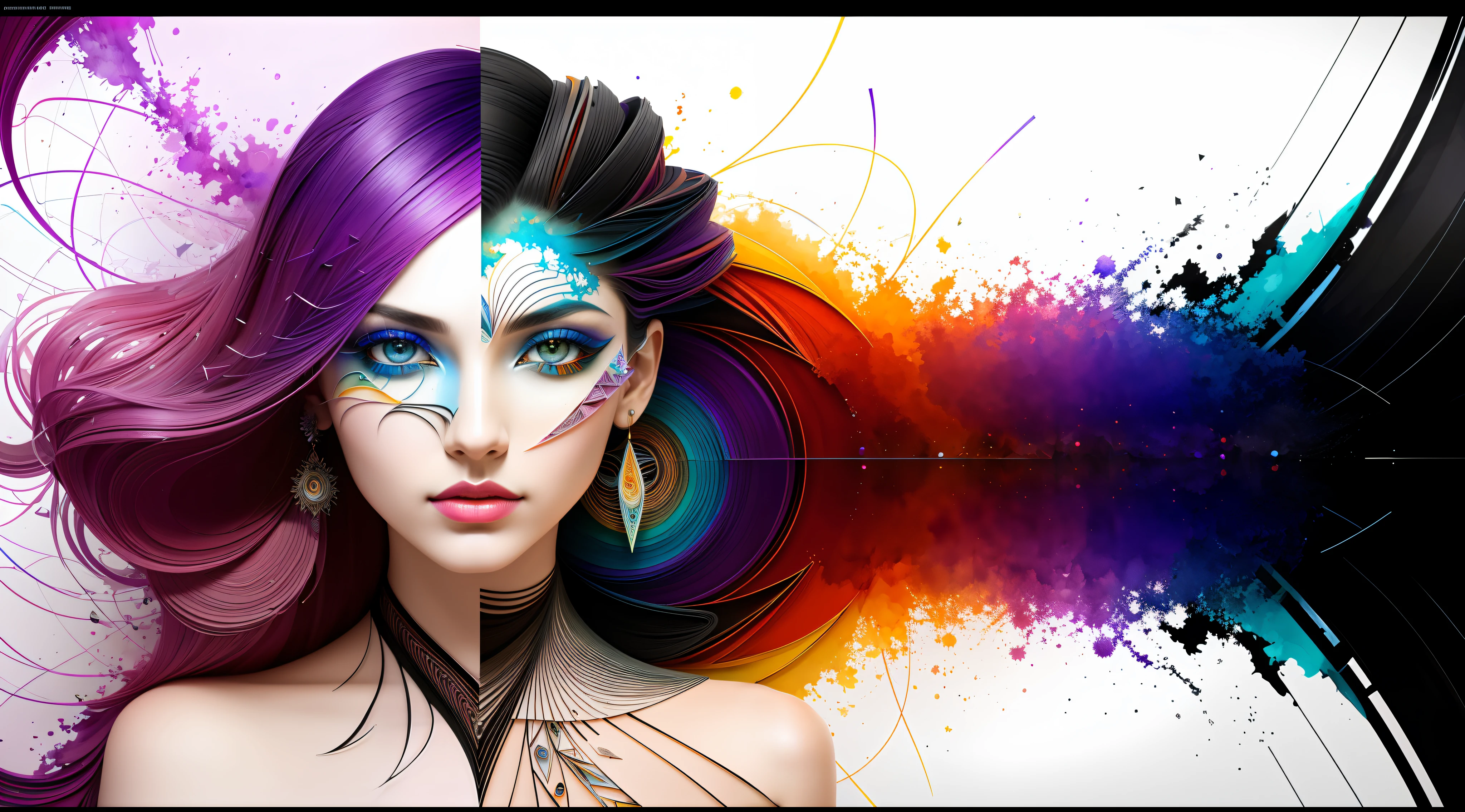 ultra detailed artistic abstract photography of Geometrical Woman, 32k trendy abstract poster of a beautiful woman, hair made of 3D paper quilling design, abstract paper quilling, detailed symmetric hazel eyes with circular iris, shattered paper fragments, natural body posture, by artist russ mills, art by alberto seveso, by Carne Griffiths, by Wadim Kashin, symmetrical, abstract artstyle, intricate complex watercolor painting, sharp eyes, digital painting, color explosion, concept art, voluminetric lighting, TanvirTamim, 3D octane render, 8k. by artgerm, trending on artstation, cinematic 4d, Epic cinematic brilliant stunning intricate meticulously detailed dramatic atmospheric maximalist digital matte painting, realistic, complementary colors