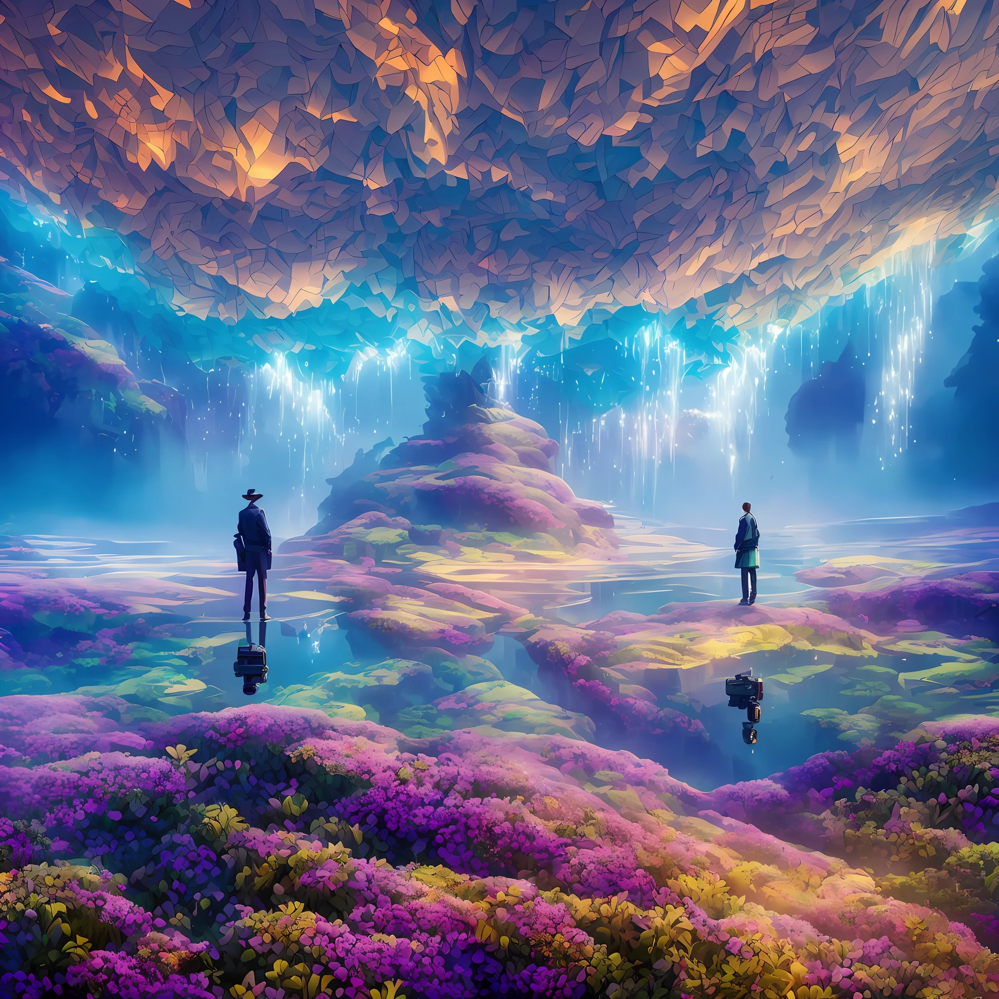 "Dreamscape": surreal dreams where reality and imagination merge, without characters, featuring floating islands, changing landscapes and surreal creatures that defy logic, surrealism, color gamut printing, high detail, UHD, 8k, anatomically correct, cinematic lighting 4D quality --auto --s2