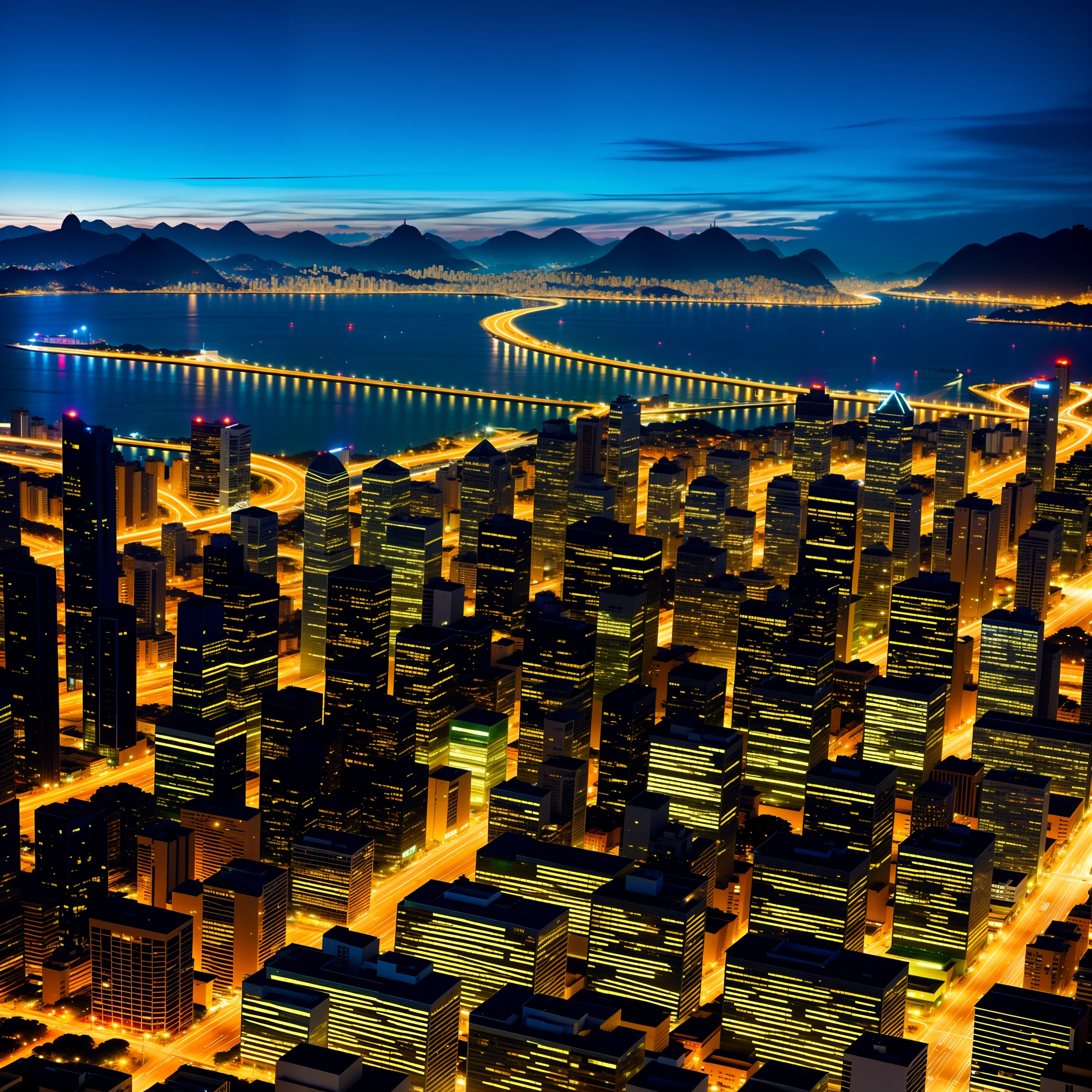 city at night, building, rio de janeiro,sky