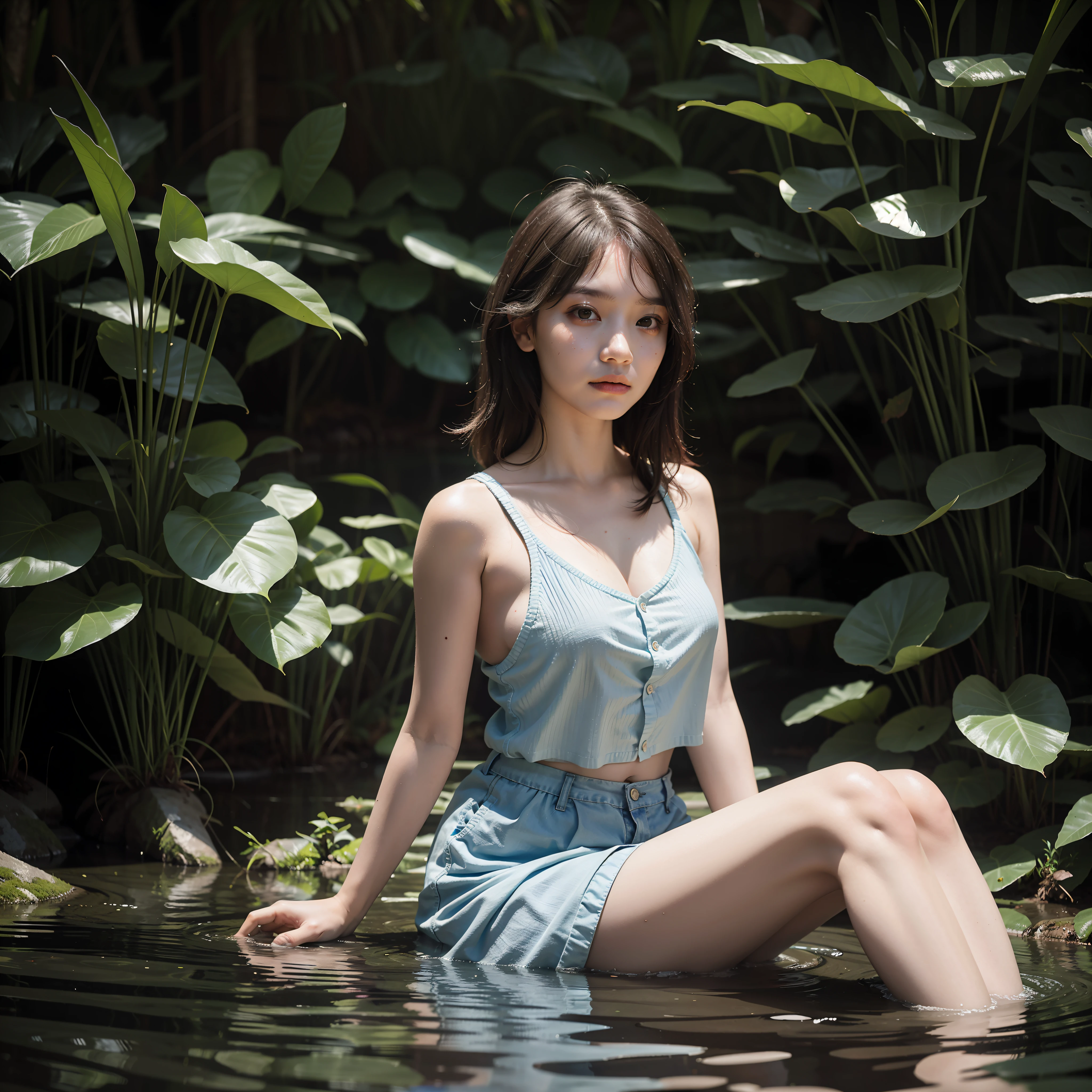 A beautiful 24-year-old woman was found dead by the pond. She wears very little, she is not blind, her body is covered with traces of mosquito bites, but there are no visible scars, realistic, HDR, highly detailed, 8k, original photo,
Ambient occlusion, fine art photography