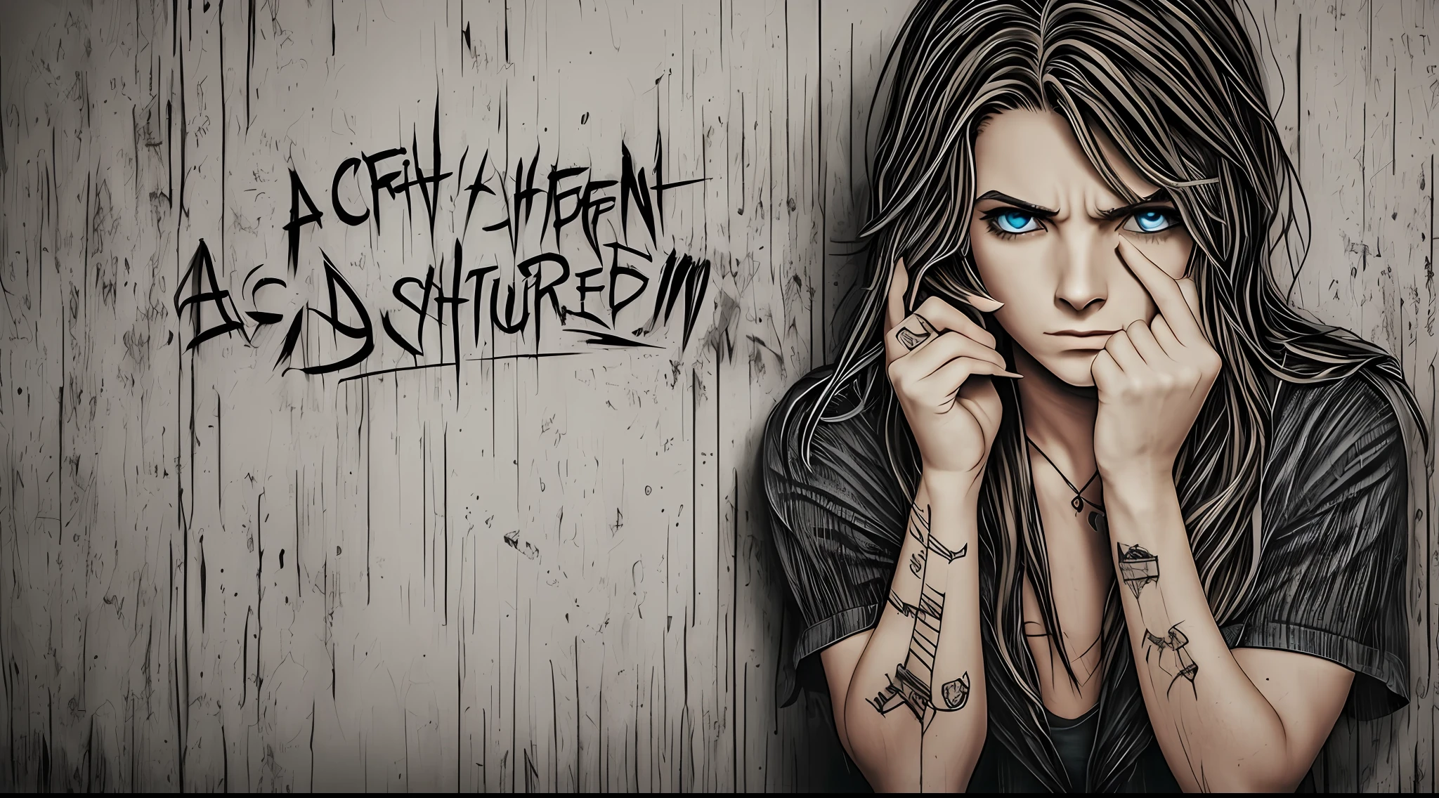 a hand writing a riddle on the wall, a scared and very scared man watching, Academy, Supernatural, Angelcore.
