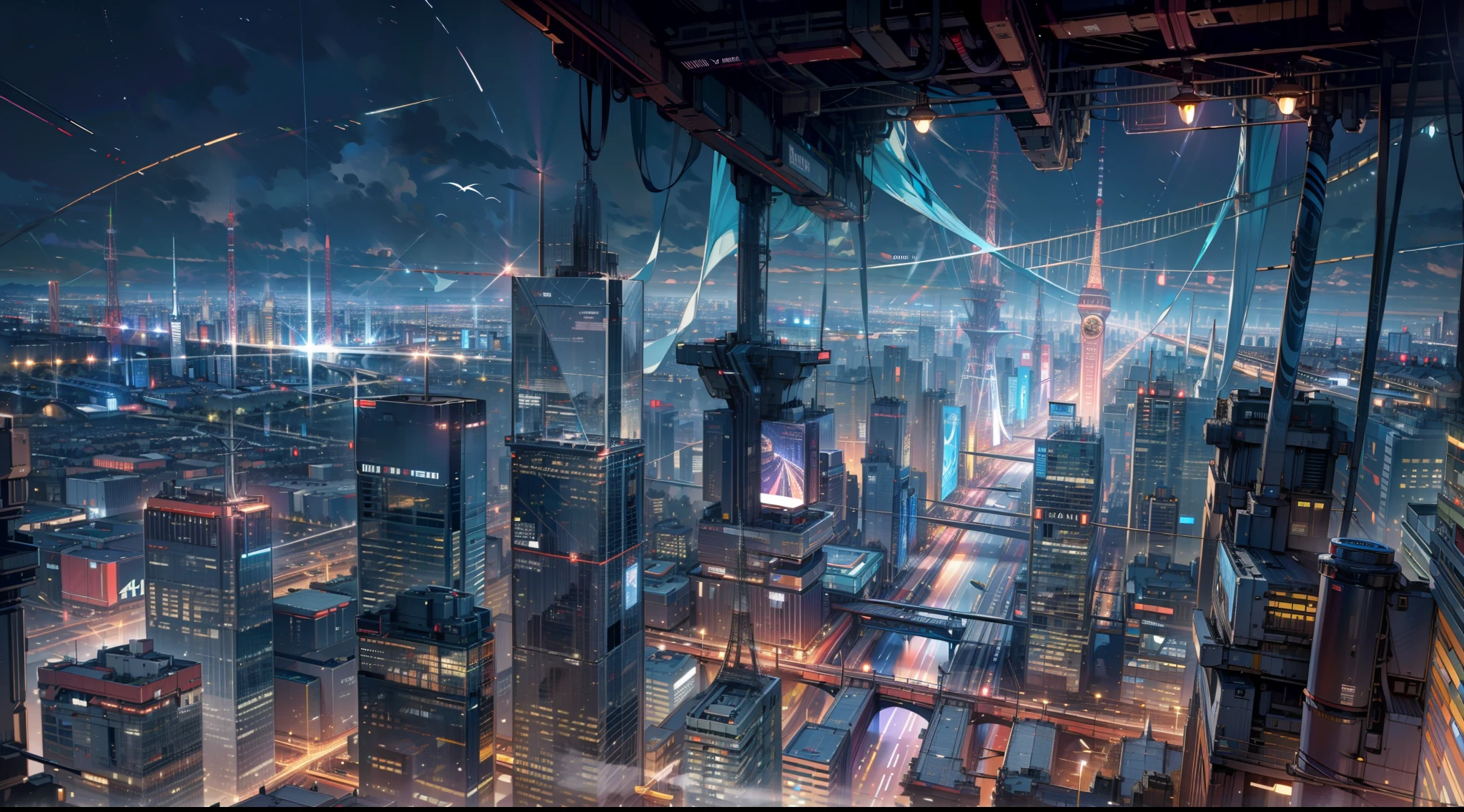 (Masterpiece), (High Quality), Top Quality, Real, (Real), Super Detail, (Full Detail), (4K), 8K, futuristic city, dark night, city lights