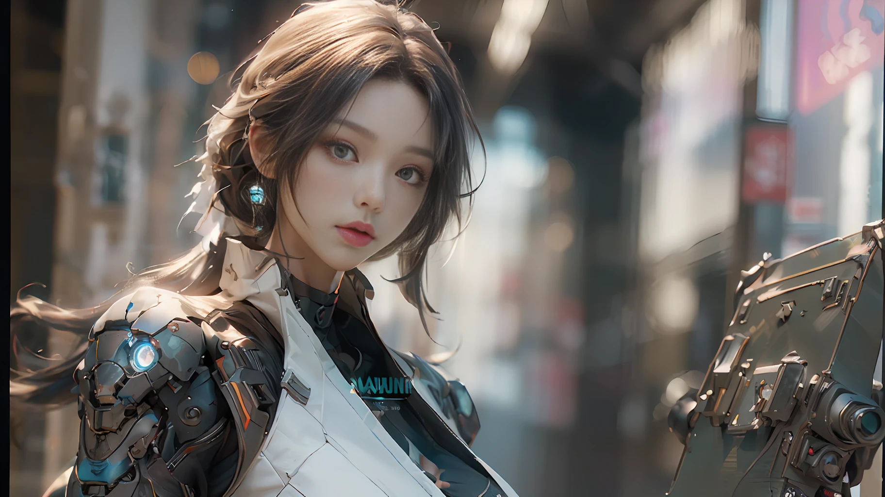 ((Best quality)), ((masterpiece)), (detailed:1.4), 3D, an image of a beautiful cyberpunk female,HDR (High Dynamic Range),Ray Tracing,NVIDIA RTX,Super-Resolution,Unreal 5,Subsurface scattering,PBR Texturing,Post-processing,Anisotropic Filtering,Depth-of-field,Maximum clarity and sharpness,Multi-layered textures,Albedo and Specular maps,Surface shading,Accurate simulation of light-material interaction,Perfect proportions,Octane Render,Two-tone lighting,Wide aperture,Low ISO,White balance,Rule of thirds,8K RAW,