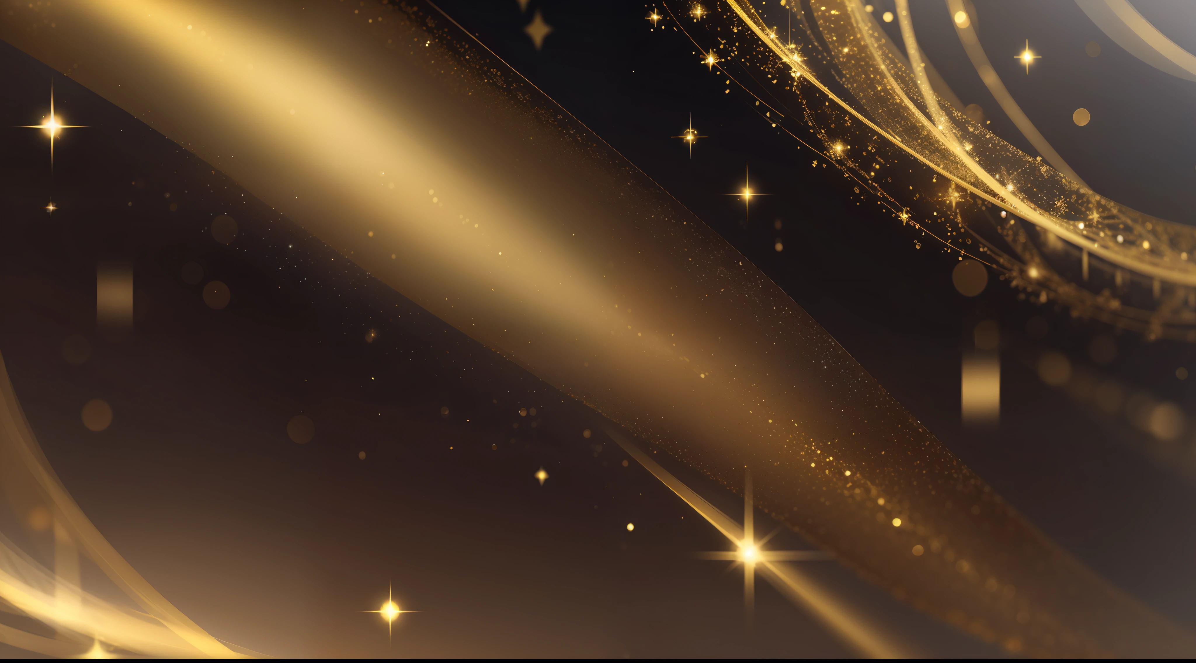 background of abstract glitter lights. gold and black. de focused. banner