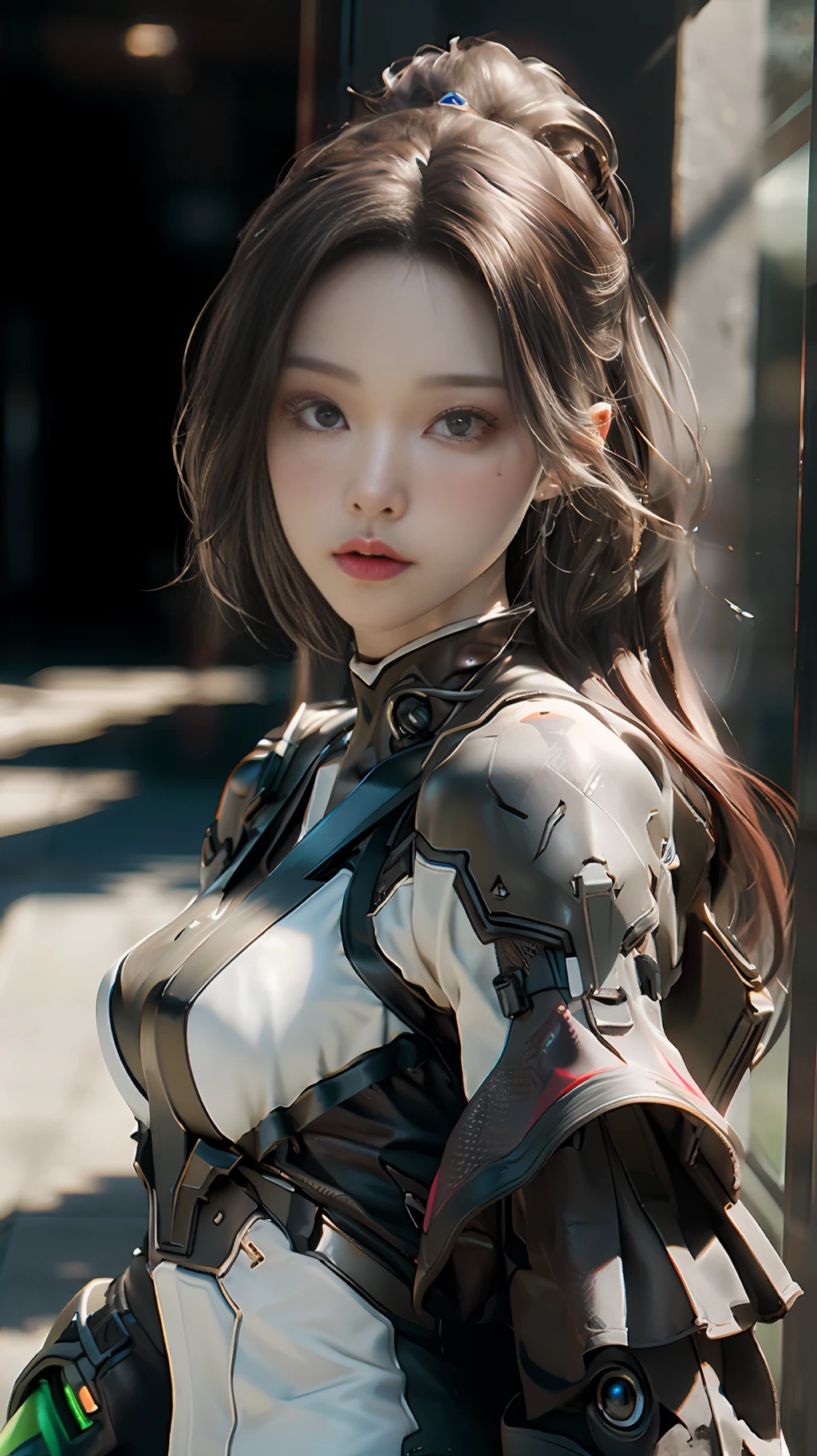 ((Best quality)), ((masterpiece)), (detailed:1.4), 3D, an image of a beautiful cyberpunk female,HDR (High Dynamic Range),Ray Tracing,NVIDIA RTX,Super-Resolution,Unreal 5,Subsurface scattering,PBR Texturing,Post-processing,Anisotropic Filtering,Depth-of-field,Maximum clarity and sharpness,Multi-layered textures,Albedo and Specular maps,Surface shading,Accurate simulation of light-material interaction,Perfect proportions,Octane Render,Two-tone lighting,Wide aperture,Low ISO,White balance,Rule of thirds,8K RAW,