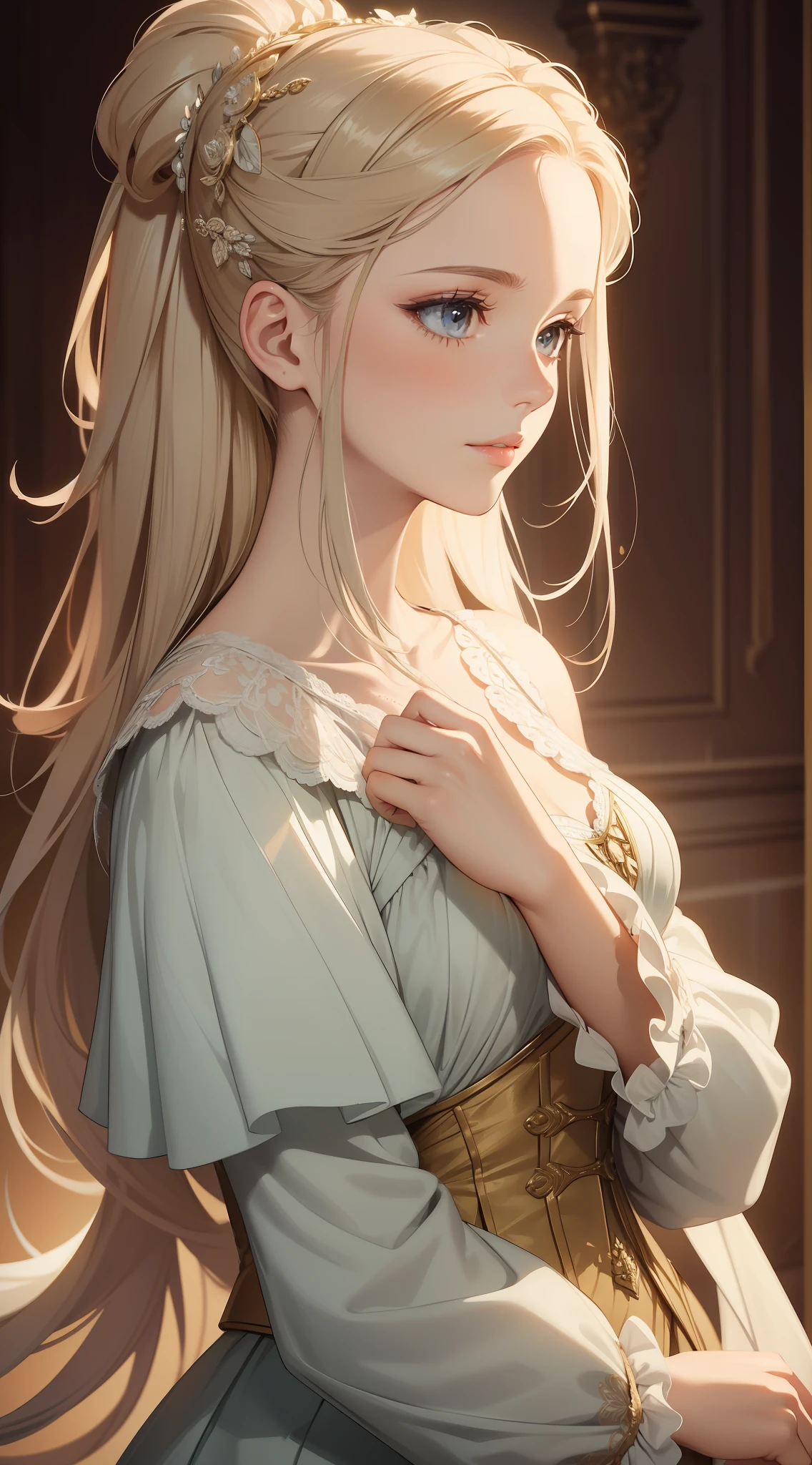 (High resolution image), masterpiece quality, detailed illustration, hand with 5 fingers highlighted, realistic skin texture, soft and pleasant lighting, simple and elegant background, so that the hand is the center of attention.