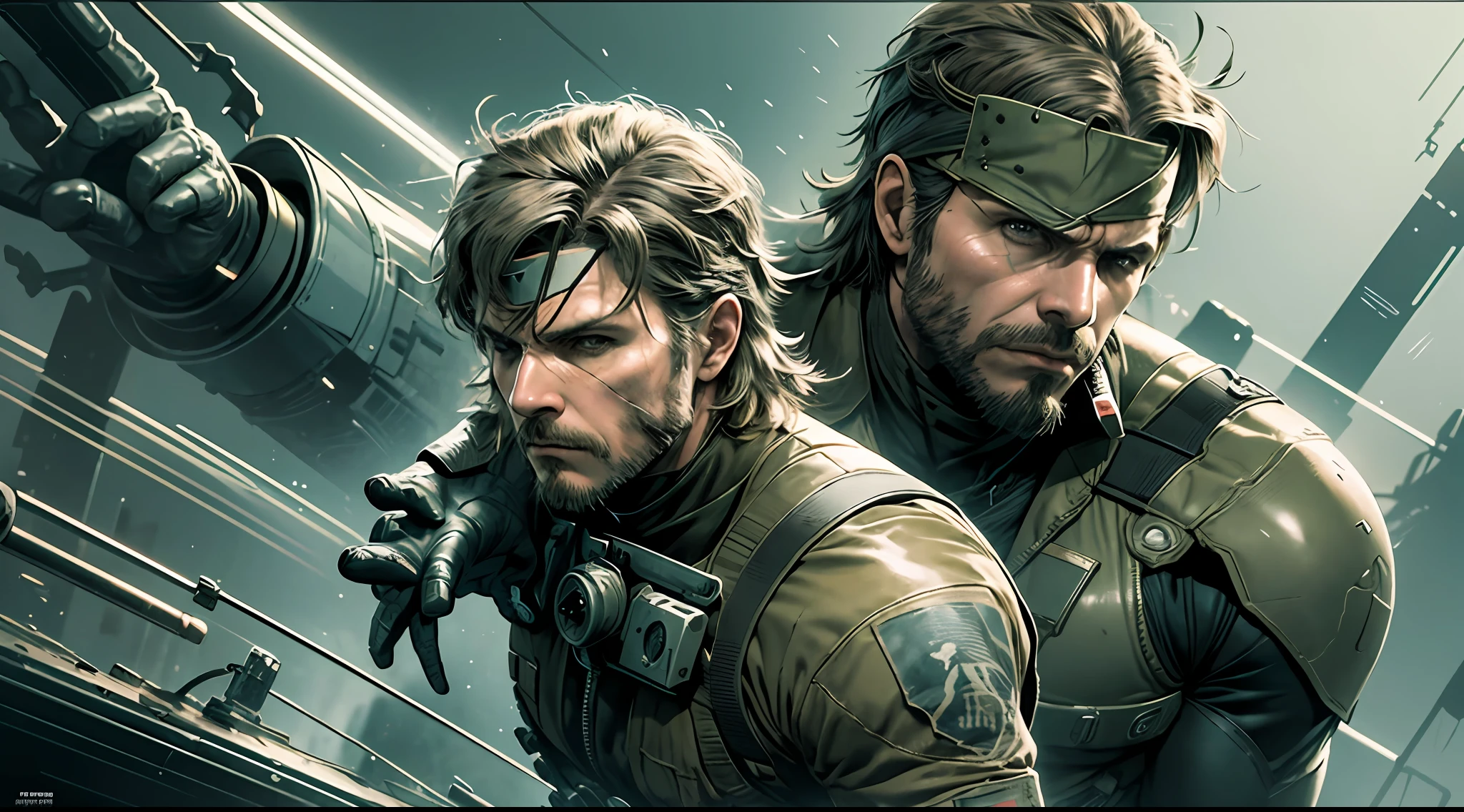 metal gear,metal gear solid,solid snake,metal gear solid solid snake, arte hiperrealismo, escuro, fundo escuro do,suit,business suit,smokie --auto --s2