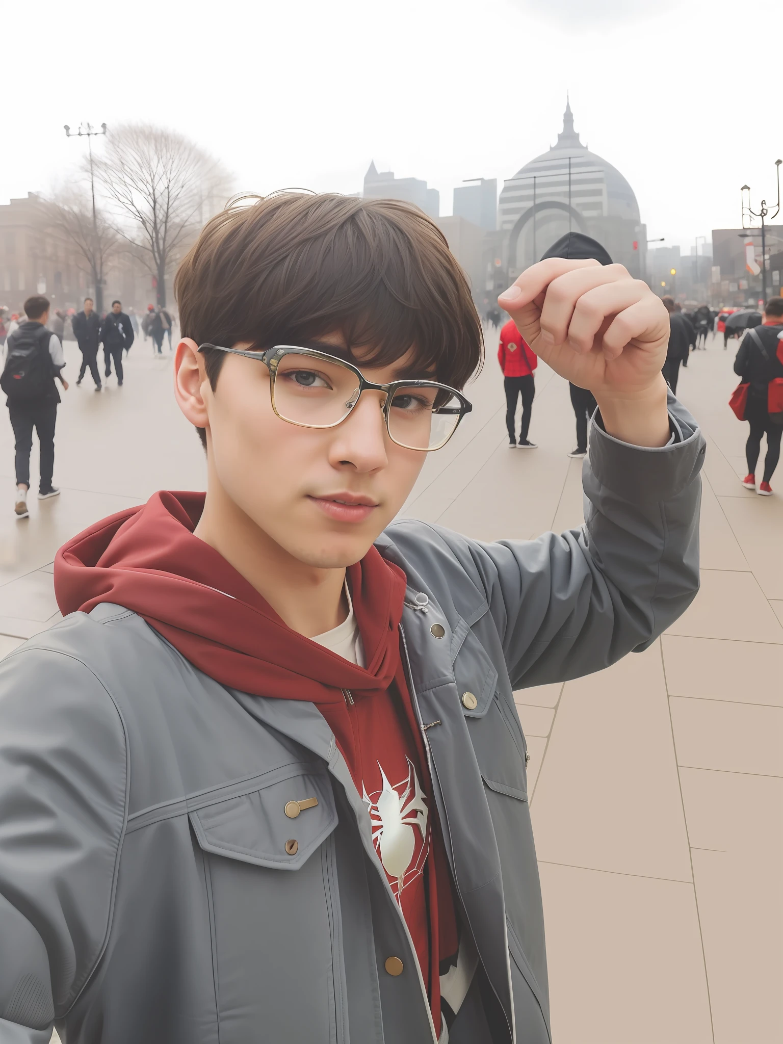 (1boy:1.3), Solo, ((Very detailed face)))), ((Very detailed eyes and face))), Beautiful detail eyes, body parts__, official art, unified 8k wallpaper, super detailed, beautiful and beautiful, beautiful, masterpiece, best quality, original, masterpiece, super fine photo, best quality, super high resolution, realistic realism, sunlight, full body portrait, amazing beauty, dynamic pose, delicate face, vibrant eyes, (from the front), He wears Spider-Man suit, red and black color scheme, spider, very detailed city street background, street, walking on street, detailed face, detailed complex busy background, messy, gorgeous, milky white, highly detailed skin, realistic skin details, visible pores, clear focus, volumetric fog, 8k uhd, DSLR, high quality, film grain, fair skin, photo realism, lomography, spider-man universe, translucent