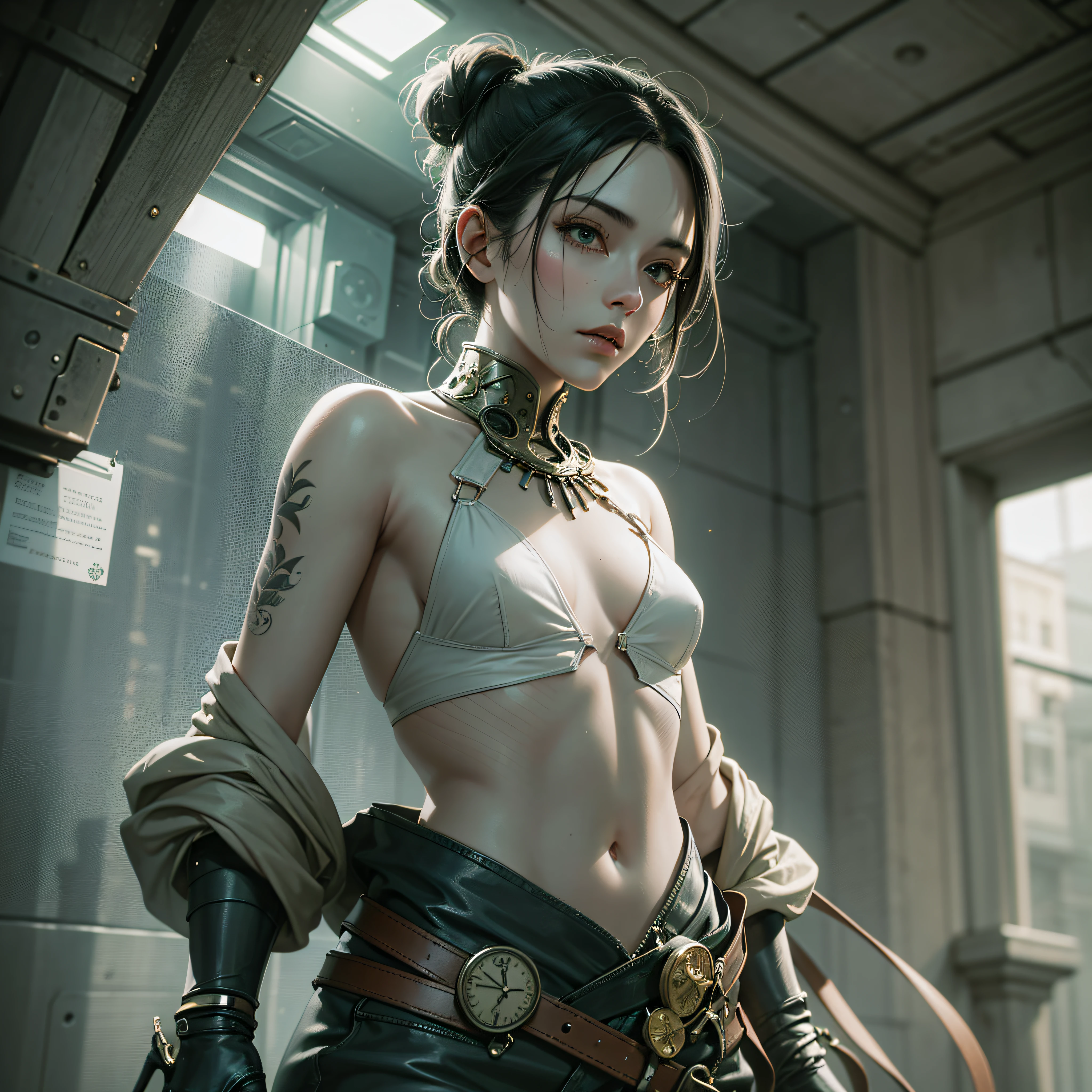 A portrait of a lonely beauty zombie girl alone in a crowd, alabaster skin, grunge suit, gangly background, dubious poses, perfect face, hyper detailed, Dead inside, green eyes, (extremely detailed CG Unity 8K wallpaper), the most beautiful artwork in the world, Atey Ghailan, in the style of Studio Ghibli, by Jeremy Mann, Greg Manchess, Antonio Moro, Intricate, high detail, Photorealistic painting art by Midjourney and Greg Rutakowski, Matte, Bryan organ, Unity 8K CG wallpaper extremely detailed, high detail, Photorealistic painting art by Midjourney and Greg Rutakowski, Matte, Bryan organ, Unity 8K CG wallpaper extremely detailed, High detail, Photorealistic painting art by Midjourney and Greg Rutzowski, Matte, Bryan organ, extremely detailed CG Unity 8K wallpaper, High detail, photorealistic painting art by Midjourney and Greg Rutakowski, matte, Bryan organ --auto --s2