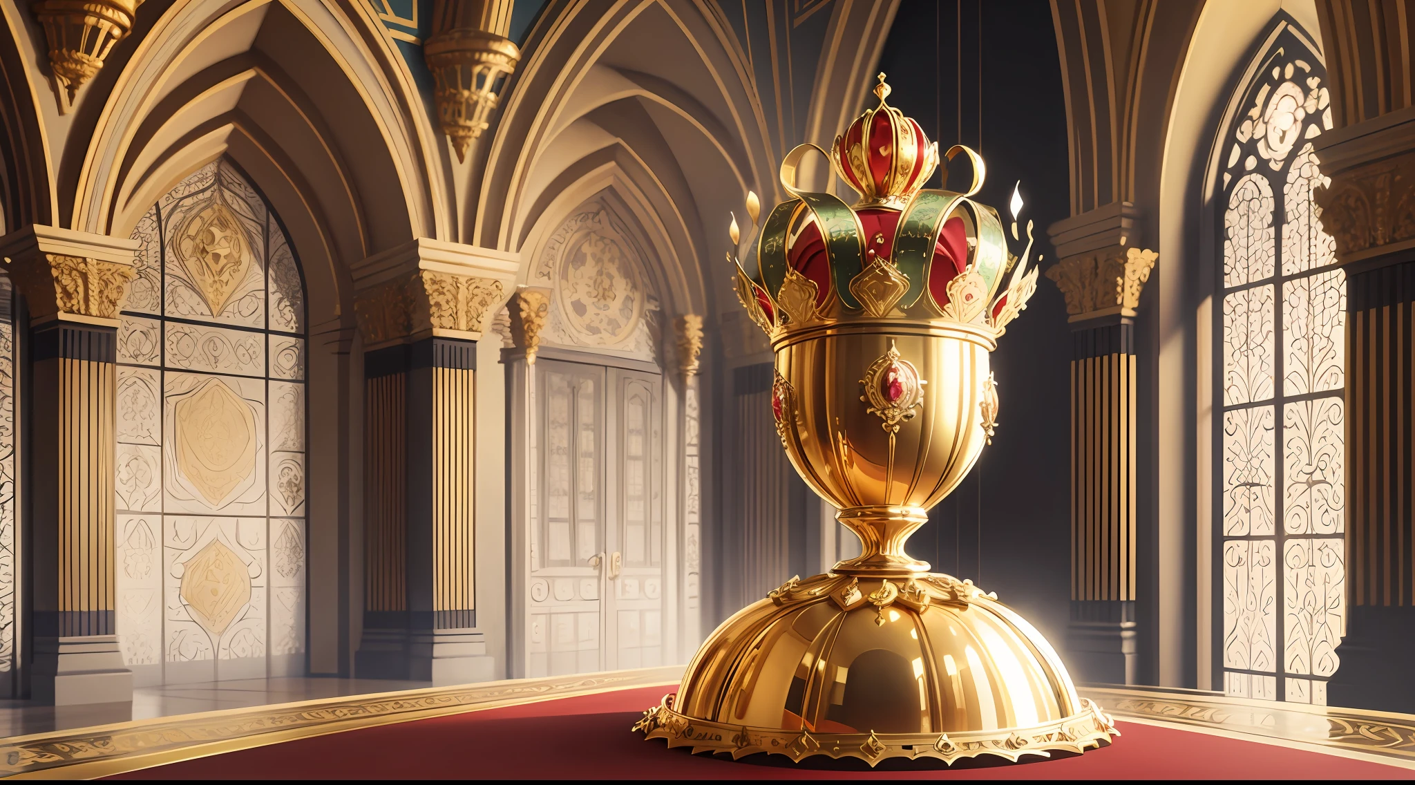 Portuguese crown, golden object, just the abject, no people in the scene, luxury, 1500s - cartoon style