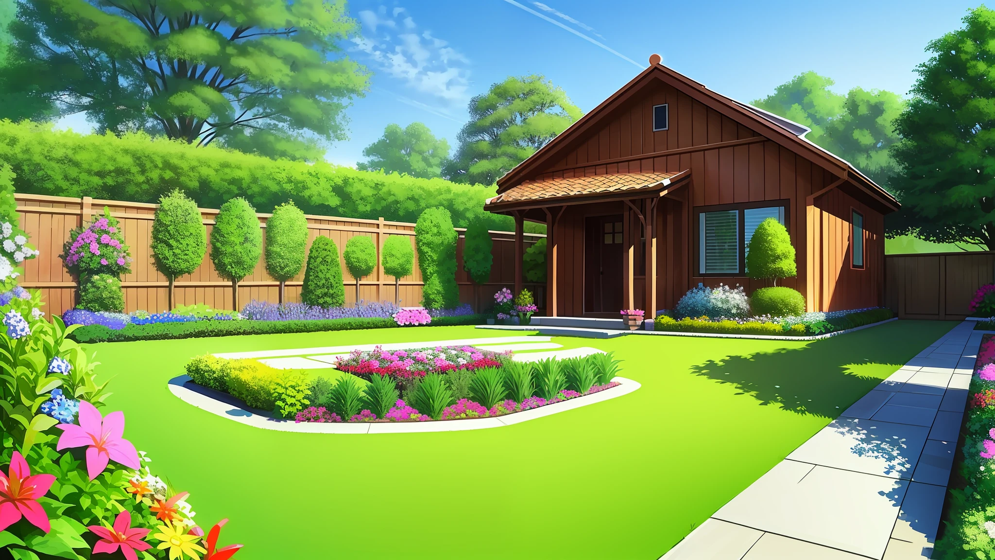 Beautiful garden of house