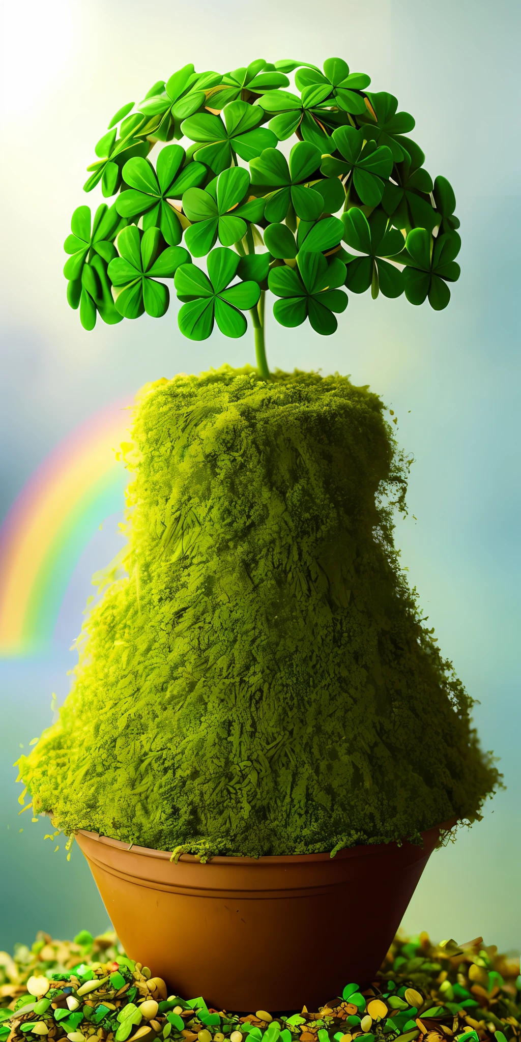 shamrocks, Anthill, pot of gold, Rainbow, leprechaun