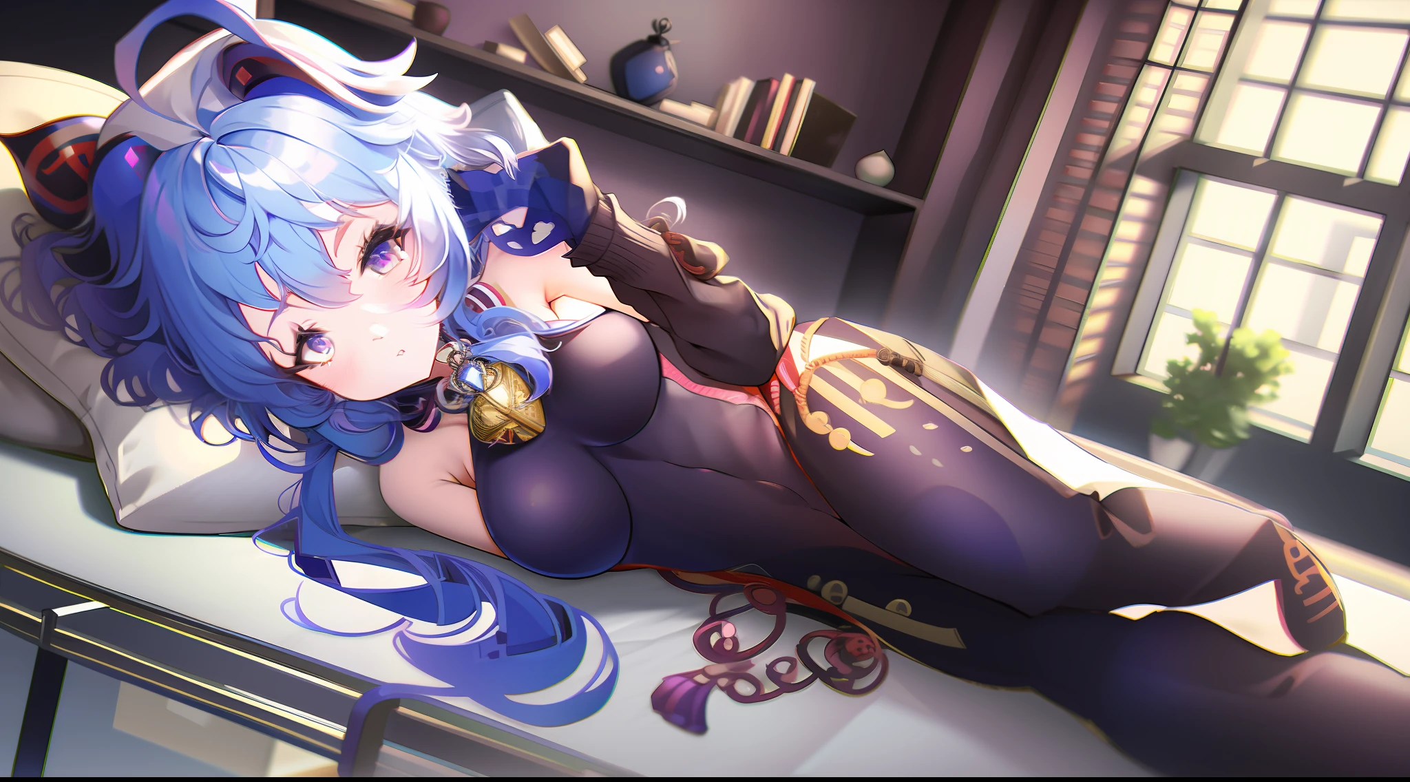 Anime girl lying on bed with pink hair and black stockings, seductive anime girl, anime art wallpaper 8K, soft anime CG art, anime art wallpaper 4K, 4K anime wallpaper, anime art wallpaper 4k, best anime 4K conachan wallpaper, 4K cartoon wallpaper, anime wallpaper 4k, anime wallpaper 4k, nightcore, lory, bluearchive, koharu, mihoyo style