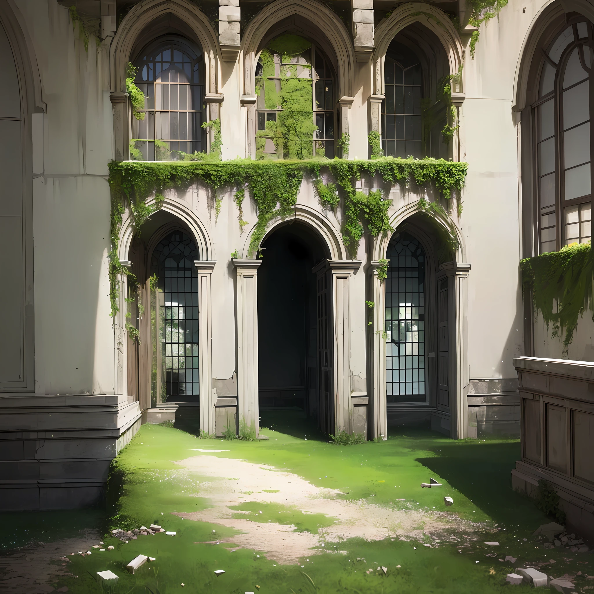 As I walked through the covered garden and approached the abandoned mansion, I couldn't help but feel a sense of unease. The once grand building was now a shadow of its former self, with broken windows and crumbling walls. But when I opened the front door and walked in, I felt a strange sense of curiosity and excitement. What secrets were hidden within these walls? I want to see her on the outside