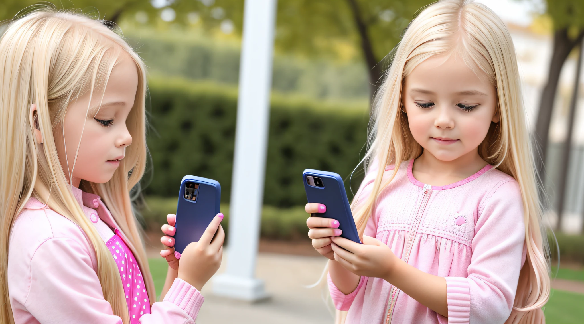 GIRL BLONDE CHILD LONG HAIR, holding a pink cell phone in her hand, girl making a phone call, cell phone, checking her cell phone, child, toy business photo, pink girl, high key, high-key, cell phone, next generation, holding a very advanced phone, children, girl, giga, precious, playing, gadgets, photo shoot