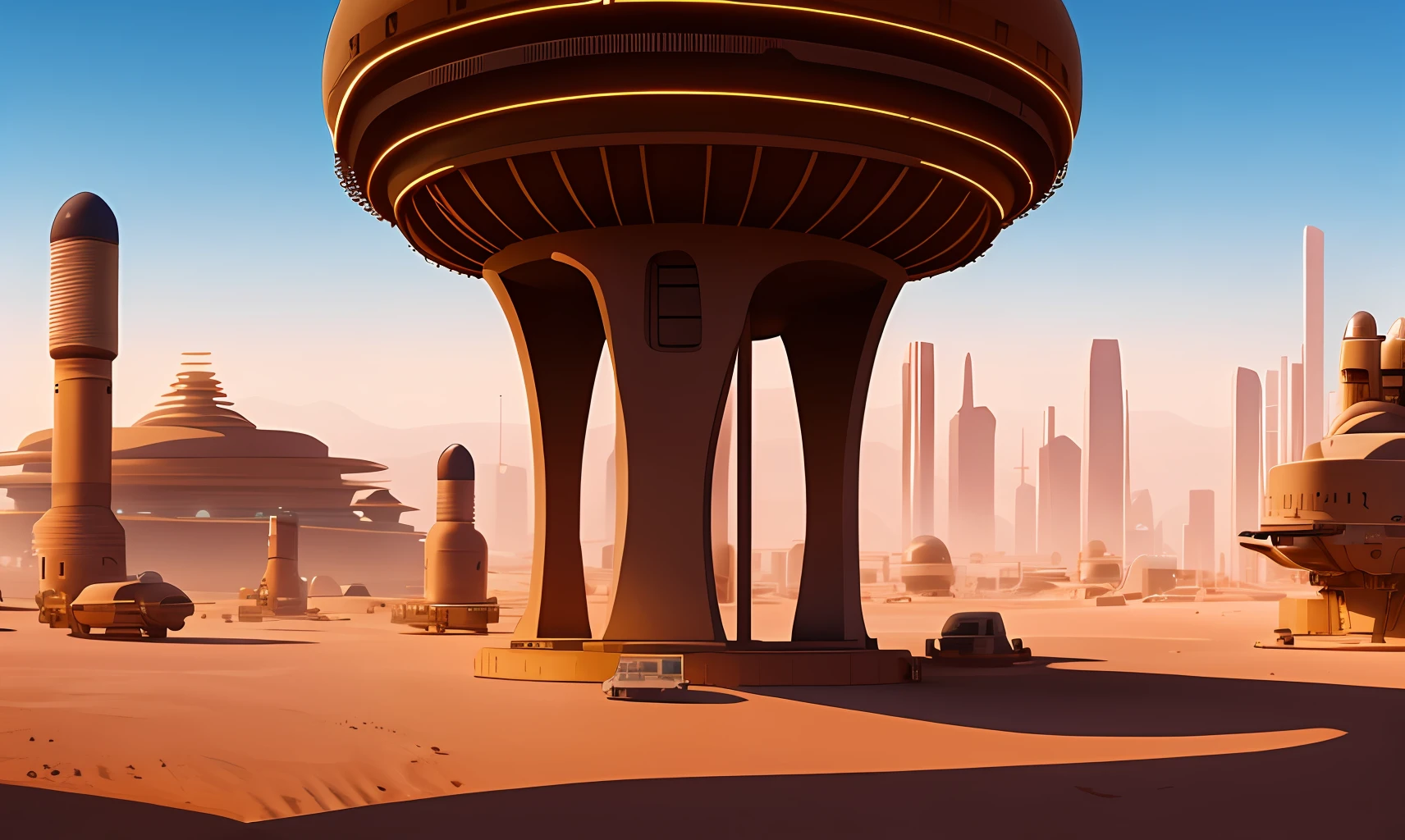 Futuristic desert area