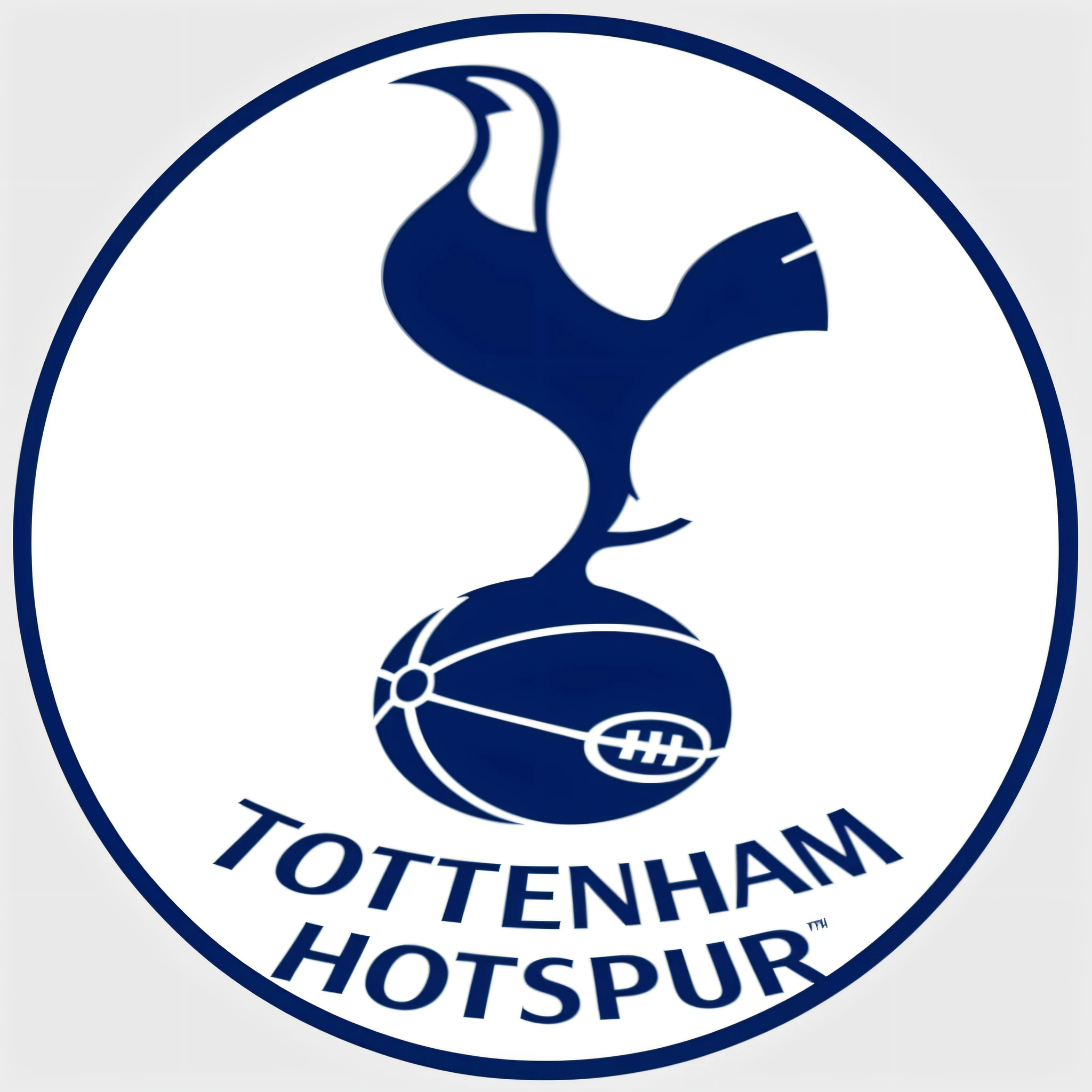 Create 3D logo for Tottenham's news channel, with a football theme and using the team's blue and white colours. The logo should be creative and modern, with realistic depth, shadows and lighting. Use a dynamic perspective to give movement to the logo.