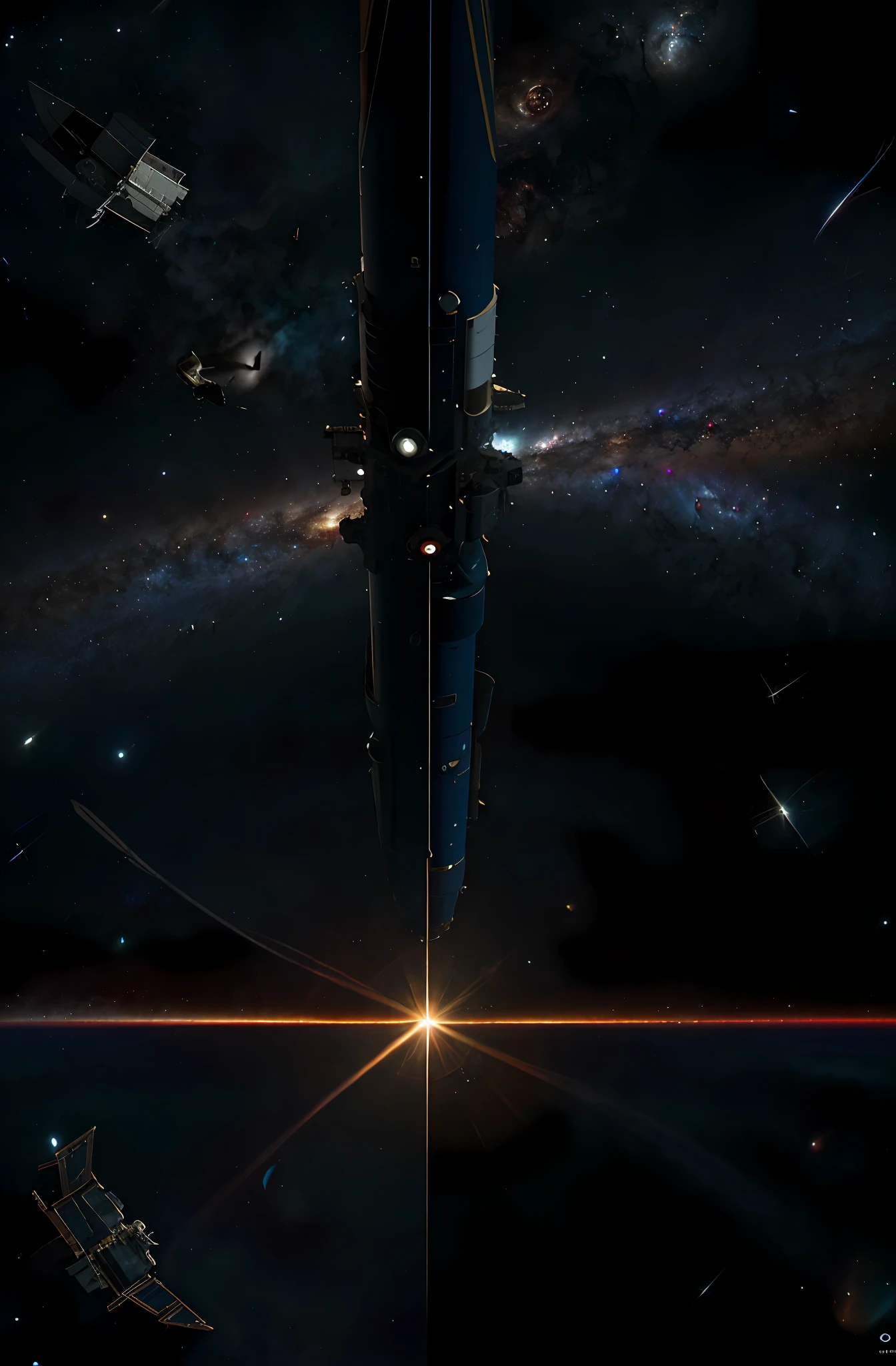 Space Station, Sun, Earth, Official Art, Unity 8k wallpaper, super detailed, beautiful beauty, masterpiece, best quality, very detailed, dynamic angle, denim shot, (most beautiful form chaos), ethereal, (vivid colors), OC, (masterpiece, top quality, best quality, ultimate detail, highest detail, official art, beauty and aesthetics: 1.2), golden ratio, complete composition, space station closer to the shot, all details real