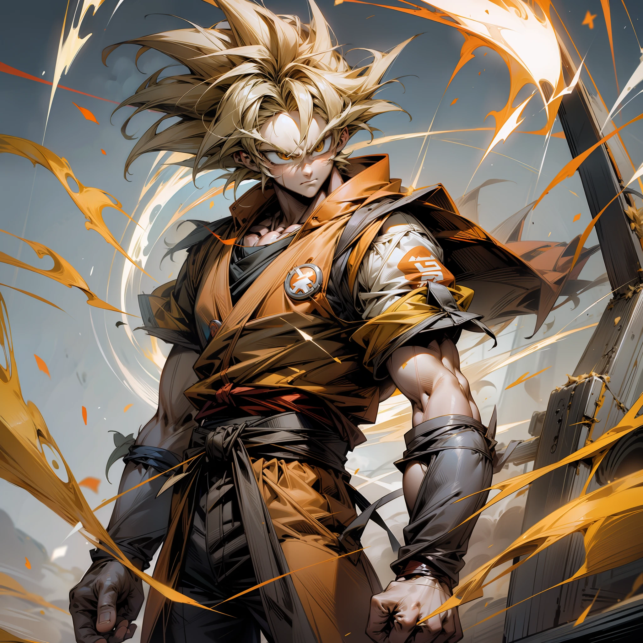 RAW, highest quality, stunning, GOKU SUPER SAYAJIN