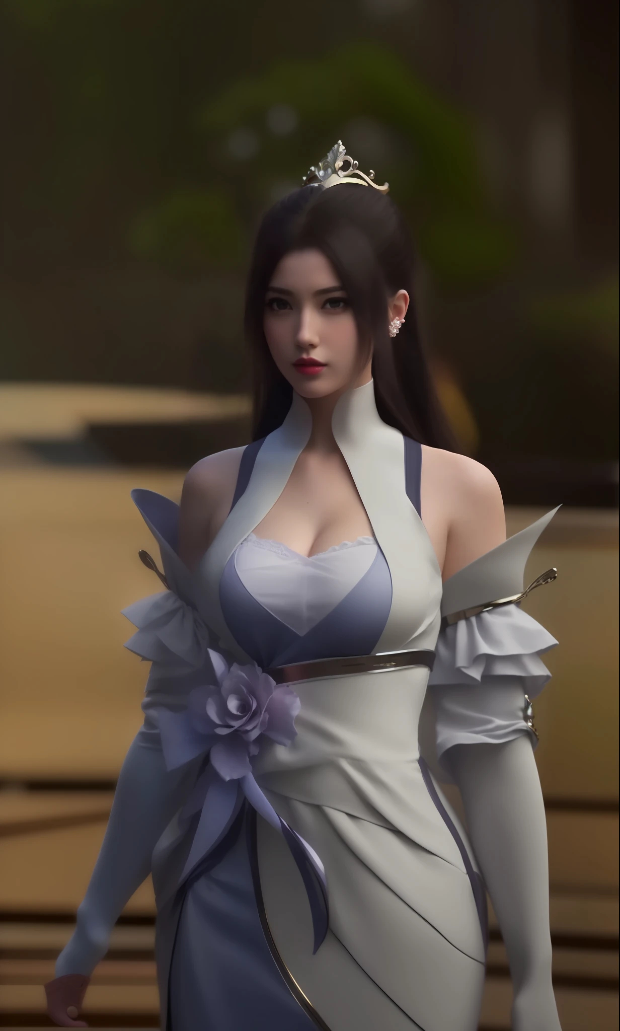 (masterpiece, best quality, extremely detailed 8k, ultra hd, ultra-detailed, highly detailed, highly realistic, ultra-realistic, photo realistic), (1girl:1.5), (detailed realistic skin), (realistic big breasts), (pink lipstick)
