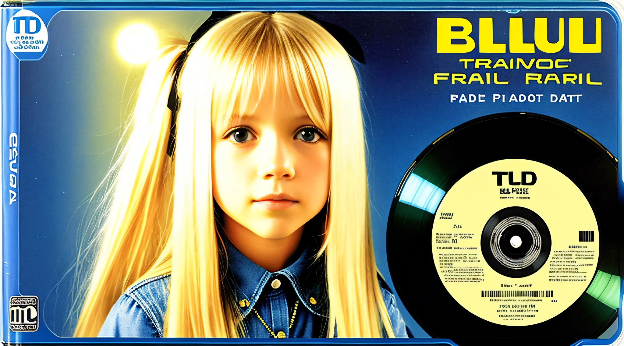 BLONDE CHILD GIRL WITH STRAIGHT LONG HAIR, holding a cd in front of her face, CDs, her face on discs, digitally remastered, polished : :, an album cover, DVD, VTM, subtitles, CD, album cover!, photo portlet, - me, Alexa Grace, digital image, music video, steam, 3-D, 3-D, Blu-ray transfer
