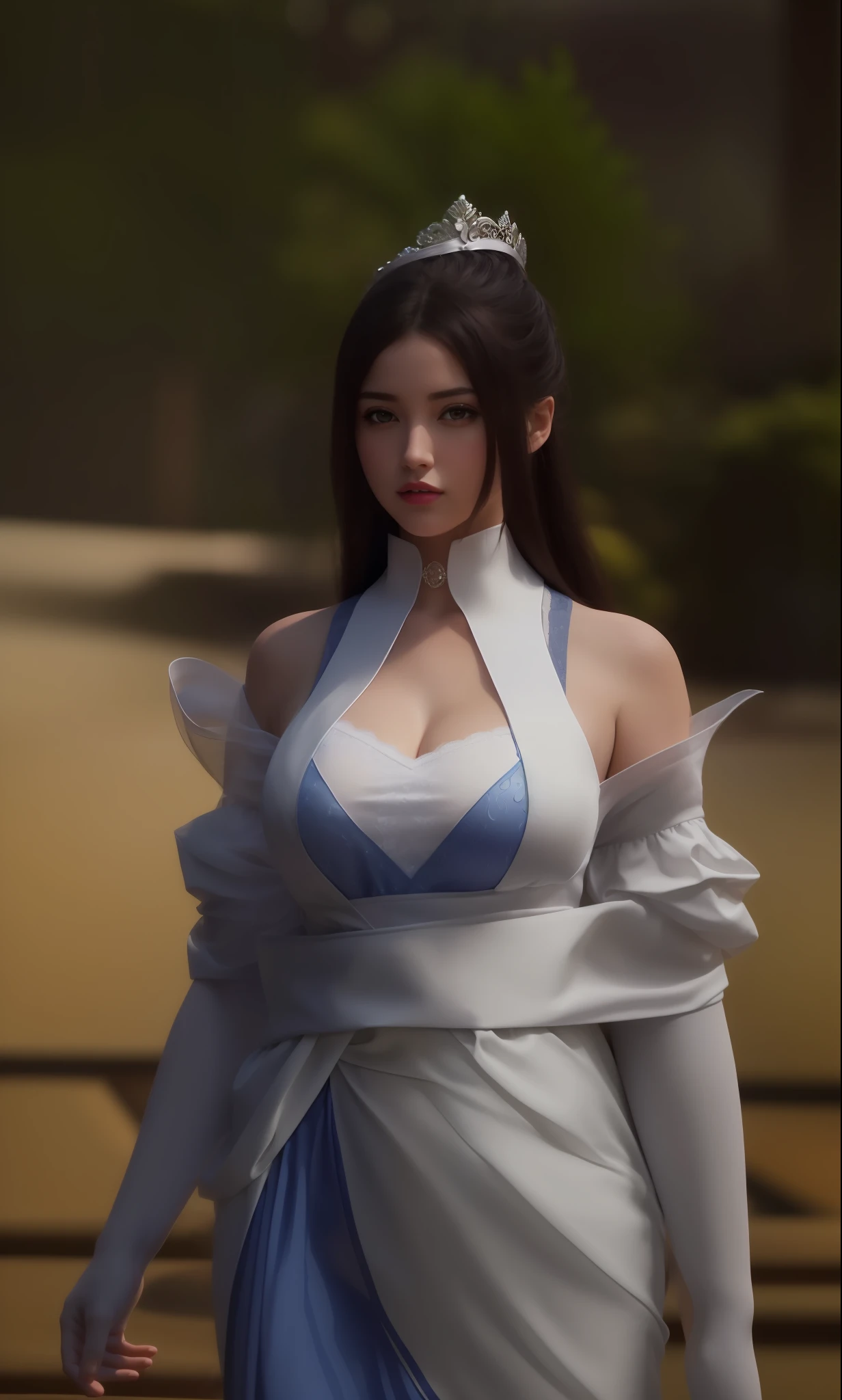 (masterpiece, best quality, extremely detailed 8k, ultra hd, ultra-detailed, highly detailed, highly realistic, ultra-realistic, photo realistic), (1girl:1.5), (detailed realistic skin), (realistic big breasts), (pink lipstick)