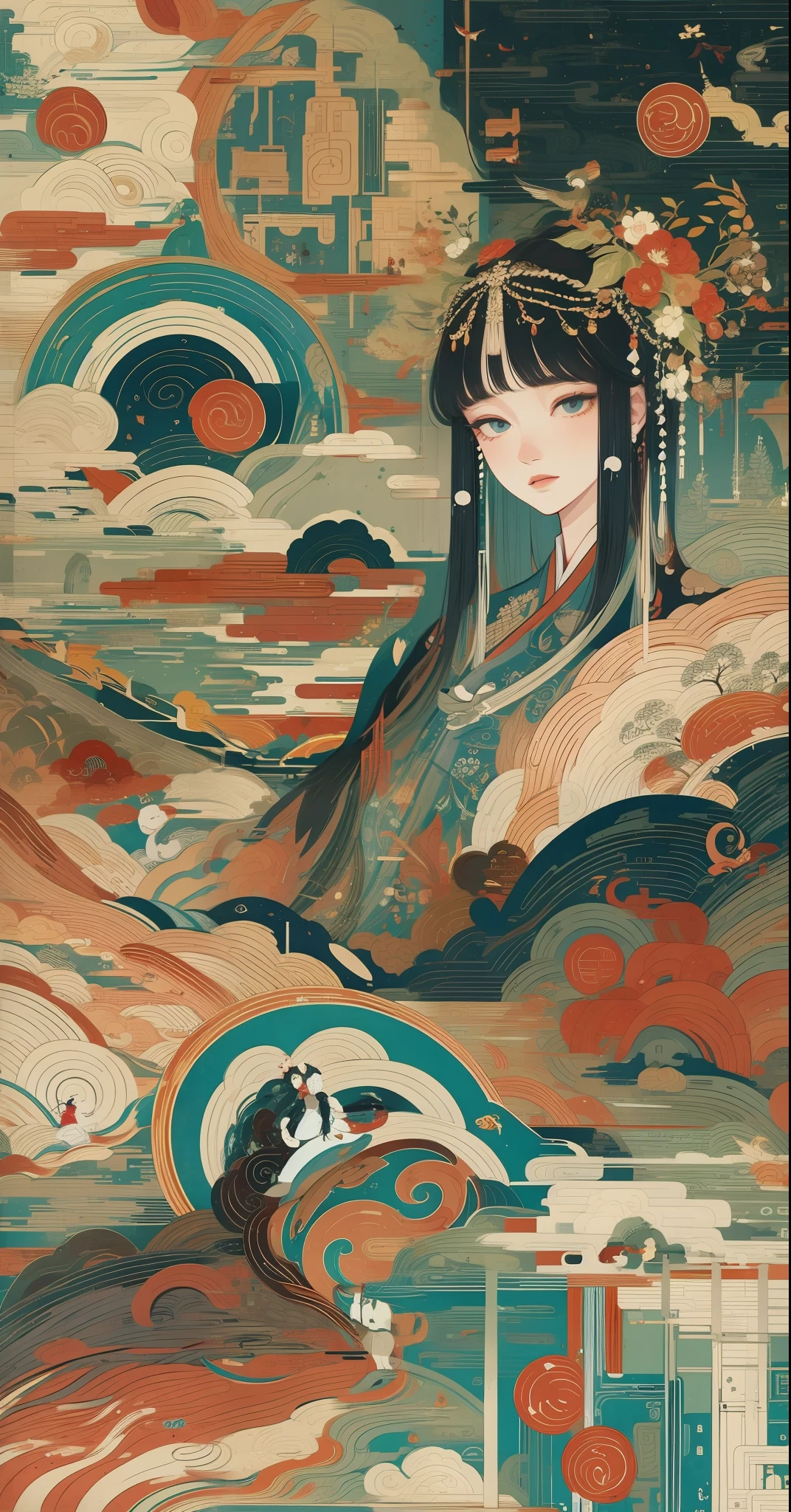 Lianhuanhua style, detailed strokes, delicate lines, chivalrous girl