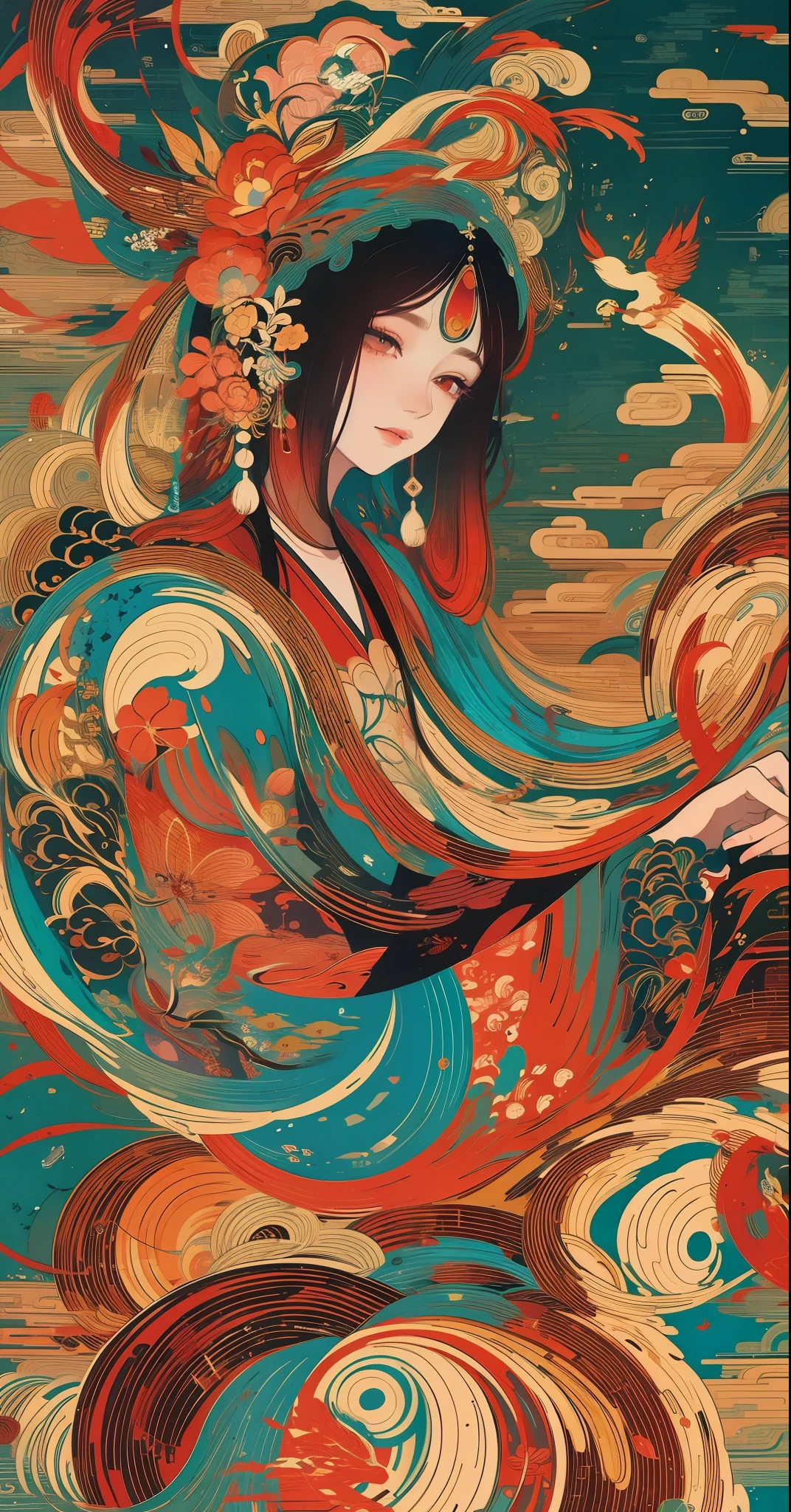 Lianhuanhua style, detailed strokes, delicate lines, chivalrous girl