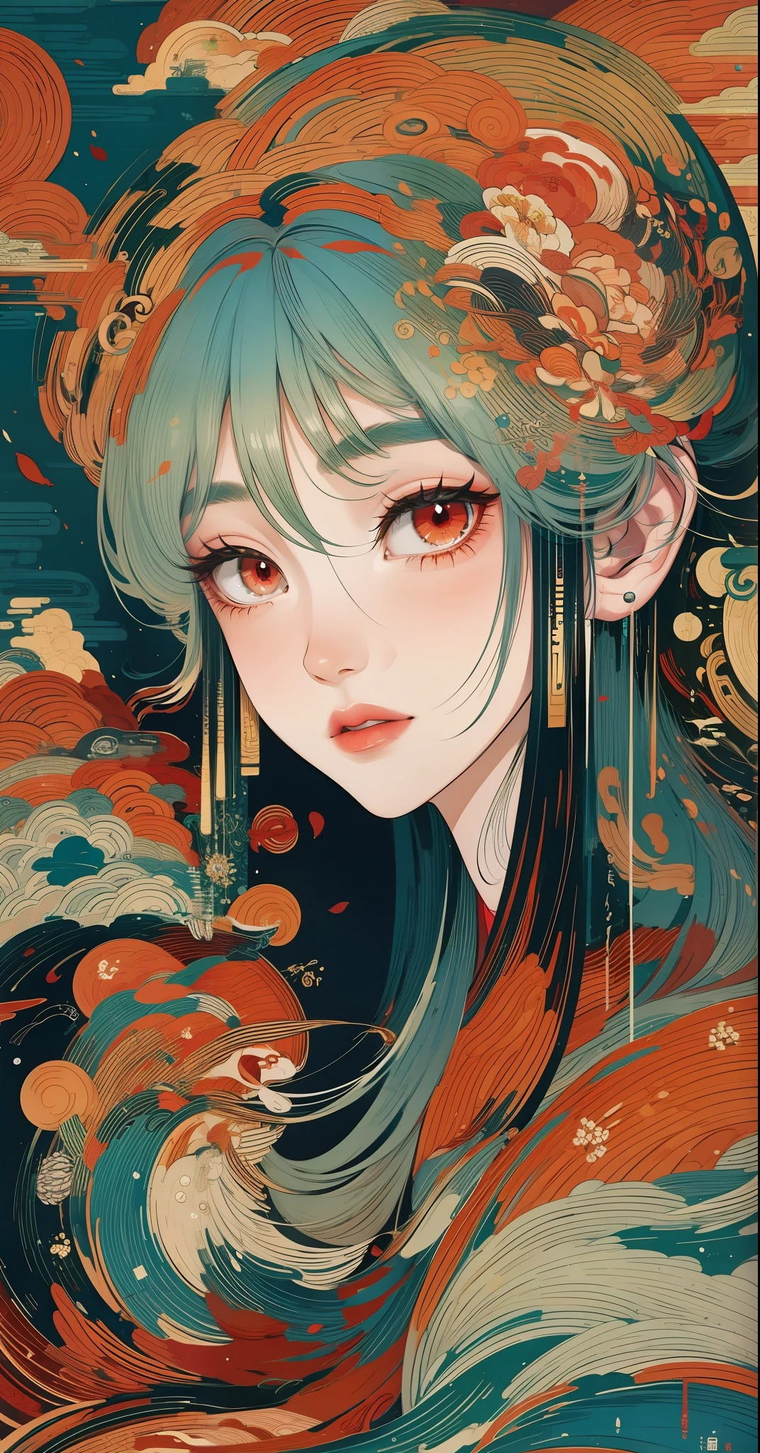 Lianhuanhua style, detailed strokes, delicate lines, chivalrous girl