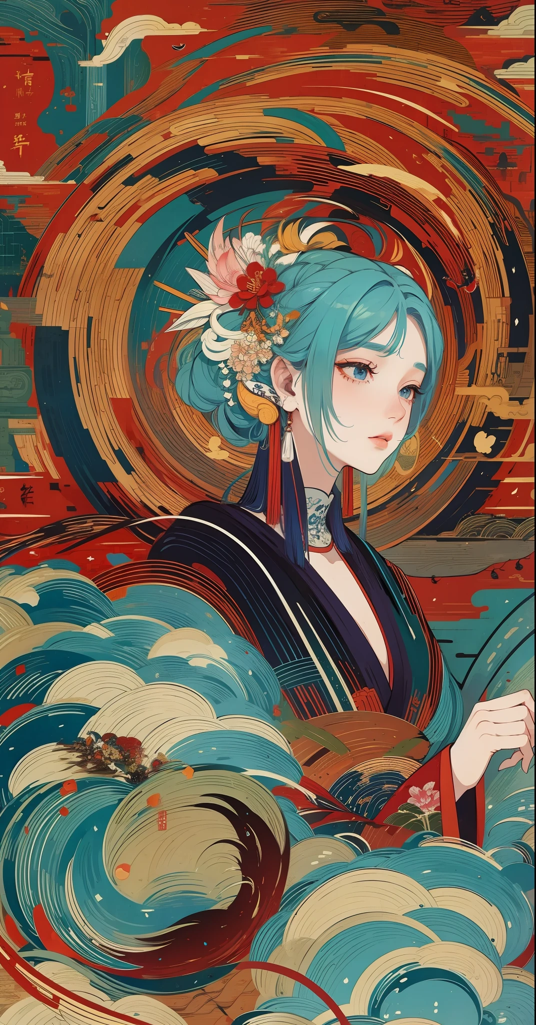 Lianhuanhua style, detailed strokes, delicate lines, chivalrous girl