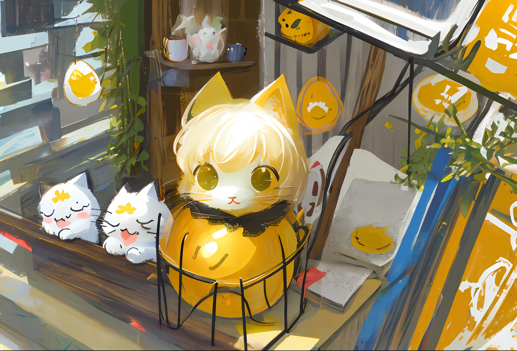 a cute cat in a egg