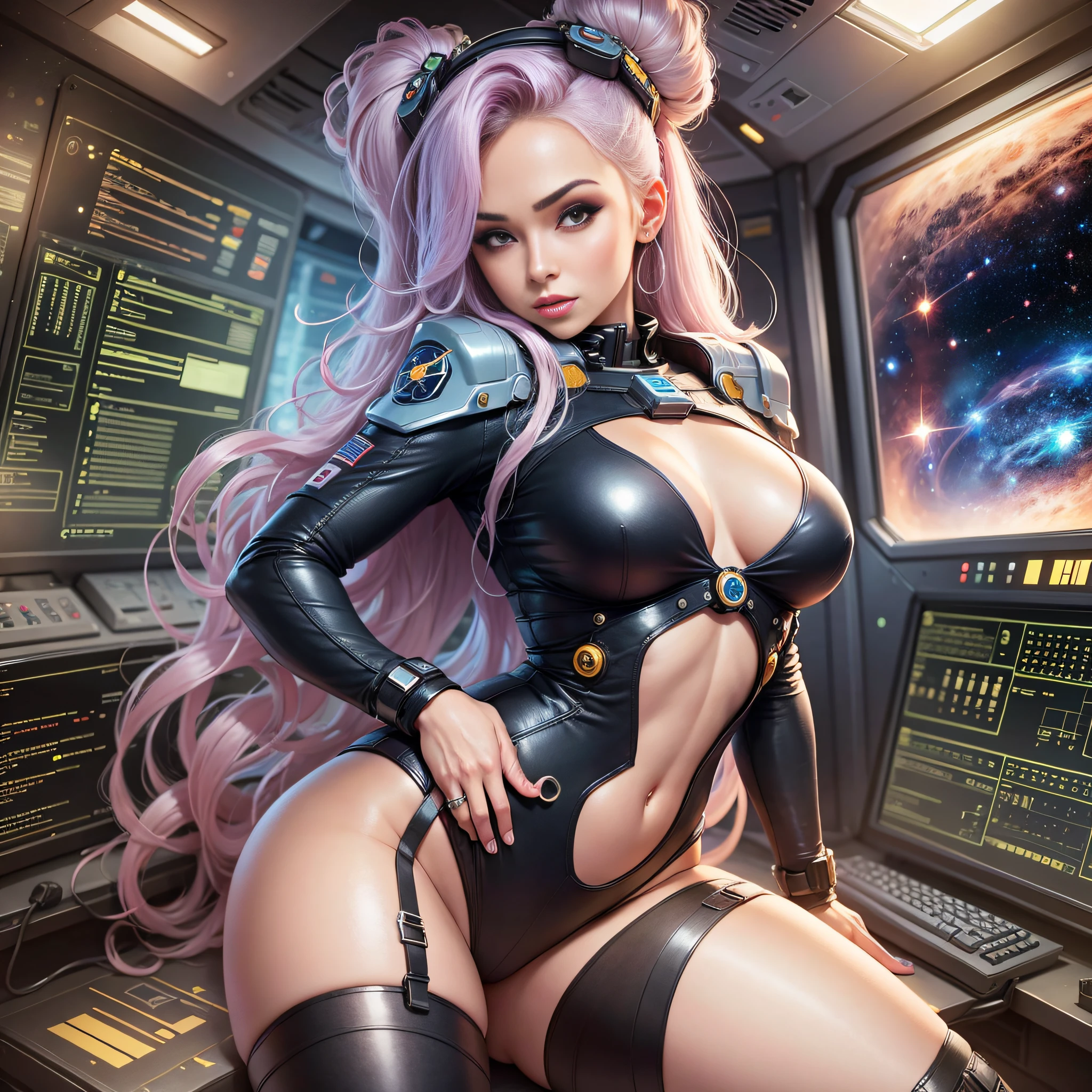 Sexy female space investigator