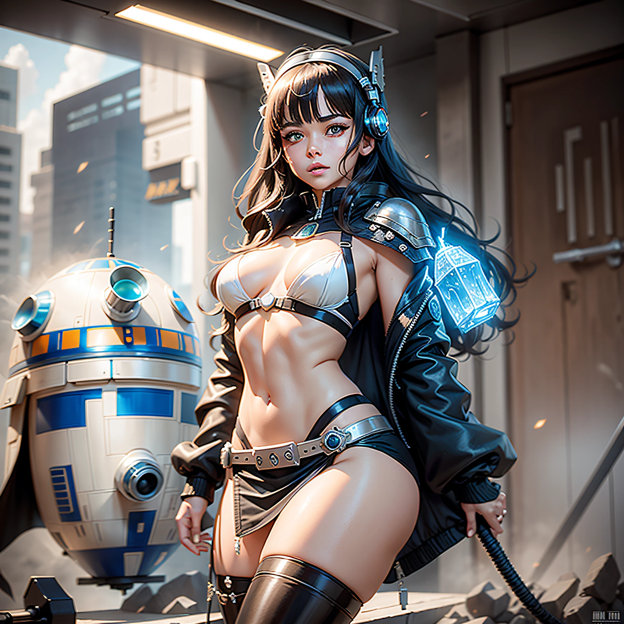 SunWar "Star Wars Xwing R2D2" conceptual Future "Heavy Metal" Devastating Mandalorian pure female aesthetics lower key:1.3 close:1.3 fire-follets Will-o'-the-wisp "luis Royo" dazzling women walking slow motion playing Cosplay "Princess":1.4 "Leia":1.4 "Nathalie Portman":1.4 Pilots jacket cowboy 38years sunLight luminescence ultra pro-photorealistic optimal detail qualities precise details:1.3 SLR max resolution perfection graded improved Octane rendered UHD XT3 16K DSLR HDR UnrealEngine5 analog real shadows:1.3 3dcg saturated body:1.4 faces:1.4 cheekbone effects embarrassed glow beautiful:1.4 eyes:1.4 irises opal lazulis turquoise pupils eyeliner open mouth teeth obvious smiles dark hairstyles short bangs:1.3 ecstatic:1.0.1 floating jackets fixed symmetrical body athletes oiling eccentric cape levitating shoulder-off white shirt lace clavicles papillotes corsait navy thick leathers varied breasts pointed:1.4 satin supports Felt Bikini Skirt:1.4 Matching Loose Swinging Spinels Navel:1.3 Depths:1.3 Revealing Pubic Pubis Pubis-Hairy Obvious Covered:1.3 Underwear Waist Chastity-Belt Padlock Gold ornate silver agate tied garters thick thighs legs high volumetric Gothic stainless steel boots ornate onyx ruby invokes delicate incandescents Unity Toys Crystalline DoF X-Wing (EOS R6 135mm 1/1250s f/2.8 ISO400) R2D2 Mechanized adaptable ion Canon DoF mannequins "wide Sabre"  dramatic fully clothed mounts armor heavy chrome metallic covered flat bands fathoms richly decorated coppers:1.2 fullbodye "Darth Vader" background:1.3 sharpness equirectangular 360 headphones+antenna decorated rune Pearl embroidered plasma glyphs lava Tourmaline DoF engravings [(masterpiece 1,3) (Willi Baumeister:1.1) (John T. Biggers:1,2)::17 Alessandro Casagrande, Greg Rutkowski, Sally Mann Guweiz and James Jean tattoo CGSCOSITY (by Michelangelo)] Bruce Weber girls raw varied etc.
