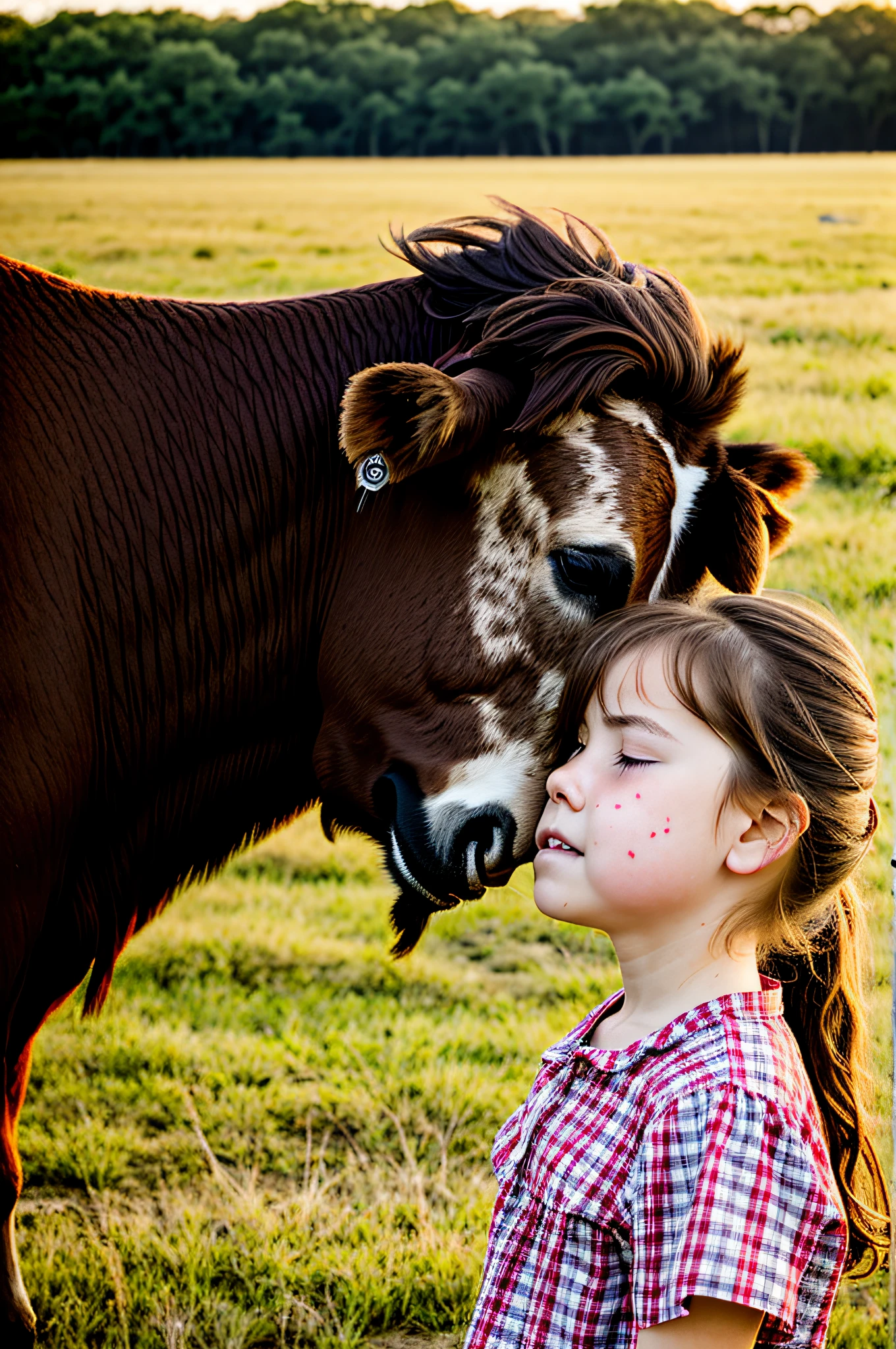 girl, texas, crying, eerie, closeup, cattle,rosy, americana, drenched in sunlight