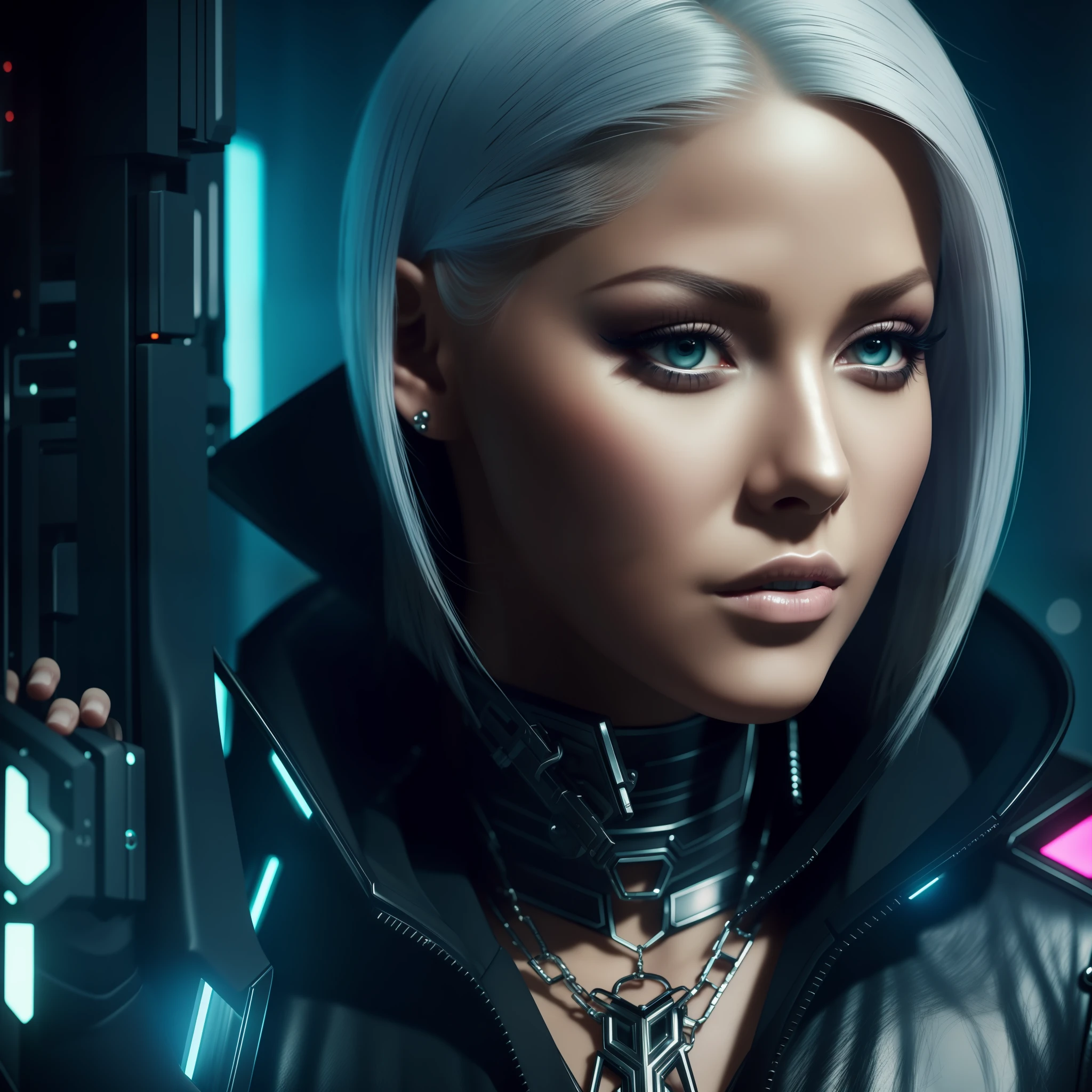Christina Aguilera, From a person with a tattoo on her chest, beautiful woman Cyberpunk model, Seductive Dark Cyberpunk fantasy, Silenced Cyberpunk style, Cyberpunk Beautiful girl, Cyberpunk 2 0 Y. The Model Girl, Cyborg - Girl With Silver Hair, Cyberpunk Female, Cyberpunk Dreamer Girl, Beautiful Cyberpunk Girl Face, Cyberpunk Girl, Cyberpunk Angry Cyberpunk Goddess, Cyberpunk Vibe, Cyberpunk Style, Best quality, realistic, realistic, award-winning illustration, (highly detailed face and skin texture), (full body), (complicated detail: 1.2), (fine detail), (complicated detail), (cinematic lights, best quality backlight), sharp lines, sharp focus, official art, unit 8k wallpaper, absurd, unbelievably absurd, huge file size, ultra-, fantasy art, rtx,((closeup photo by award-winning studio)), , (shut up), , perfect hands, beautiful detailed eyes, Perfect Face
