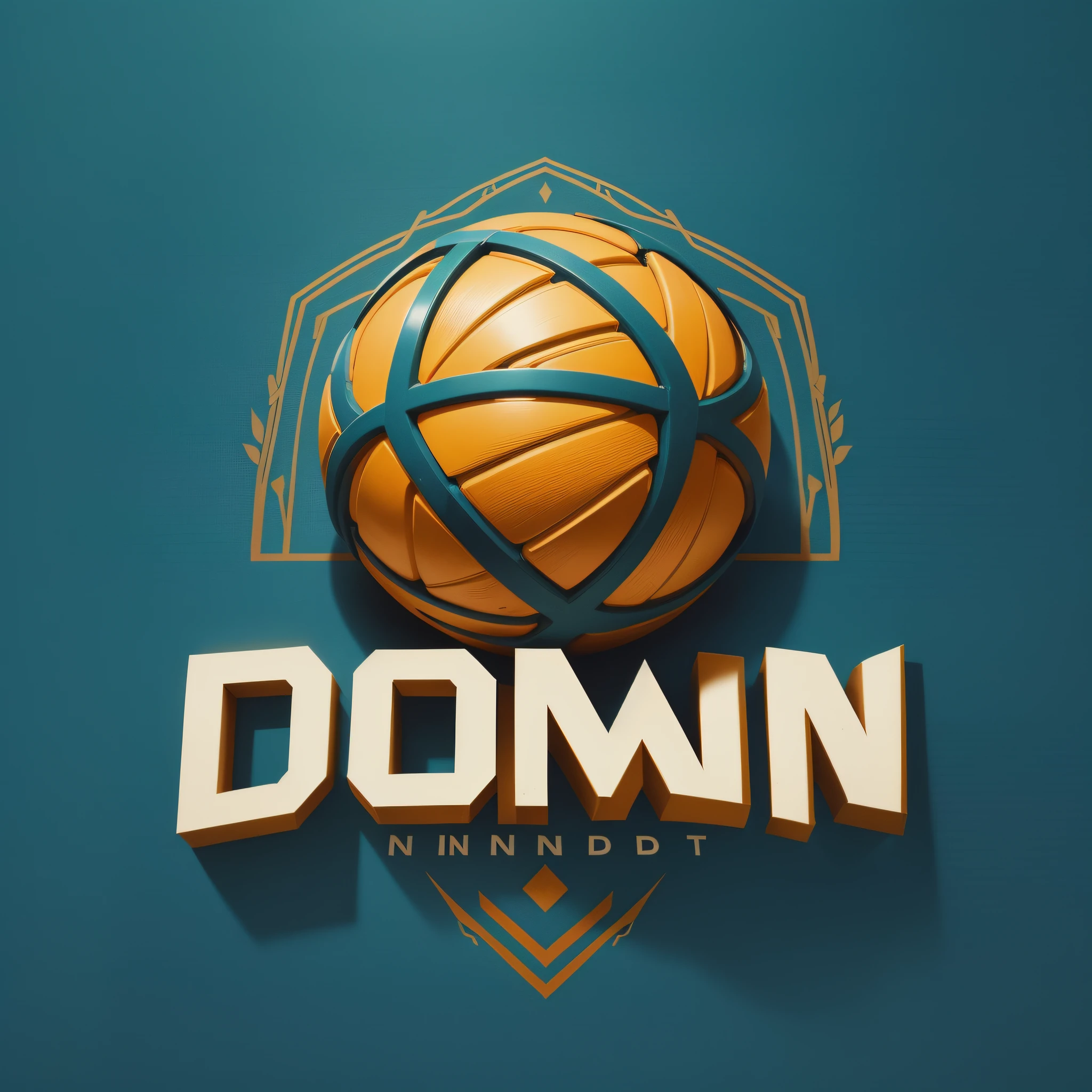 Design a logo that represents the essence of "Domínio na Rede" (Dominance at the Net) team. The logo should embody their control, power, and authority in the game, particularly at the net. Utilize a color palette that includes bold and contrasting colors, such as royal blue and fiery orange, to convey a sense of strength and intensity.

At the center of the logo, incorporate a dominant and dynamic symbol that represents the team's command and mastery of the net. This could be a stylized net with taut strings or a bold silhouette of a player blocking a ball at the net. The symbol should exude confidence and convey a sense of imposing presence.

Surround the central symbol with elements that further emphasize the team's dominance. This could include graphic elements like bold lines or abstract shapes that radiate outward, symbolizing their control and influence on the game. Consider incorporating subtle visual cues, such as a crown or a laurel wreath, to signify their reign and achievements.

Integrate the team name, "Domínio na Rede," using strong and impactful typography. Choose a font style that exudes authority and adds to the overall sense of dominance and control. Position the text below or beside the central symbol, ensuring clarity and readability. --auto --s2