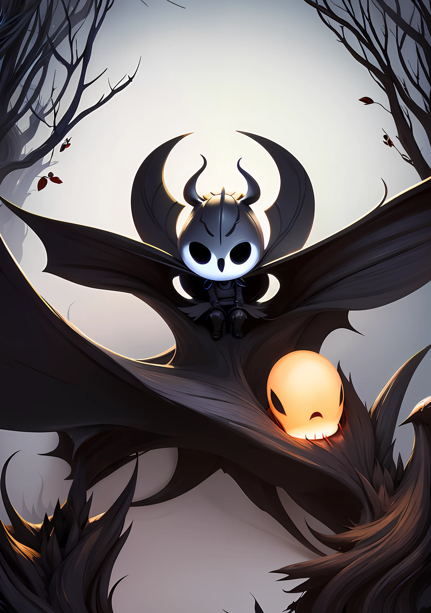Create a drawing of Hollow Knight's Grimm character