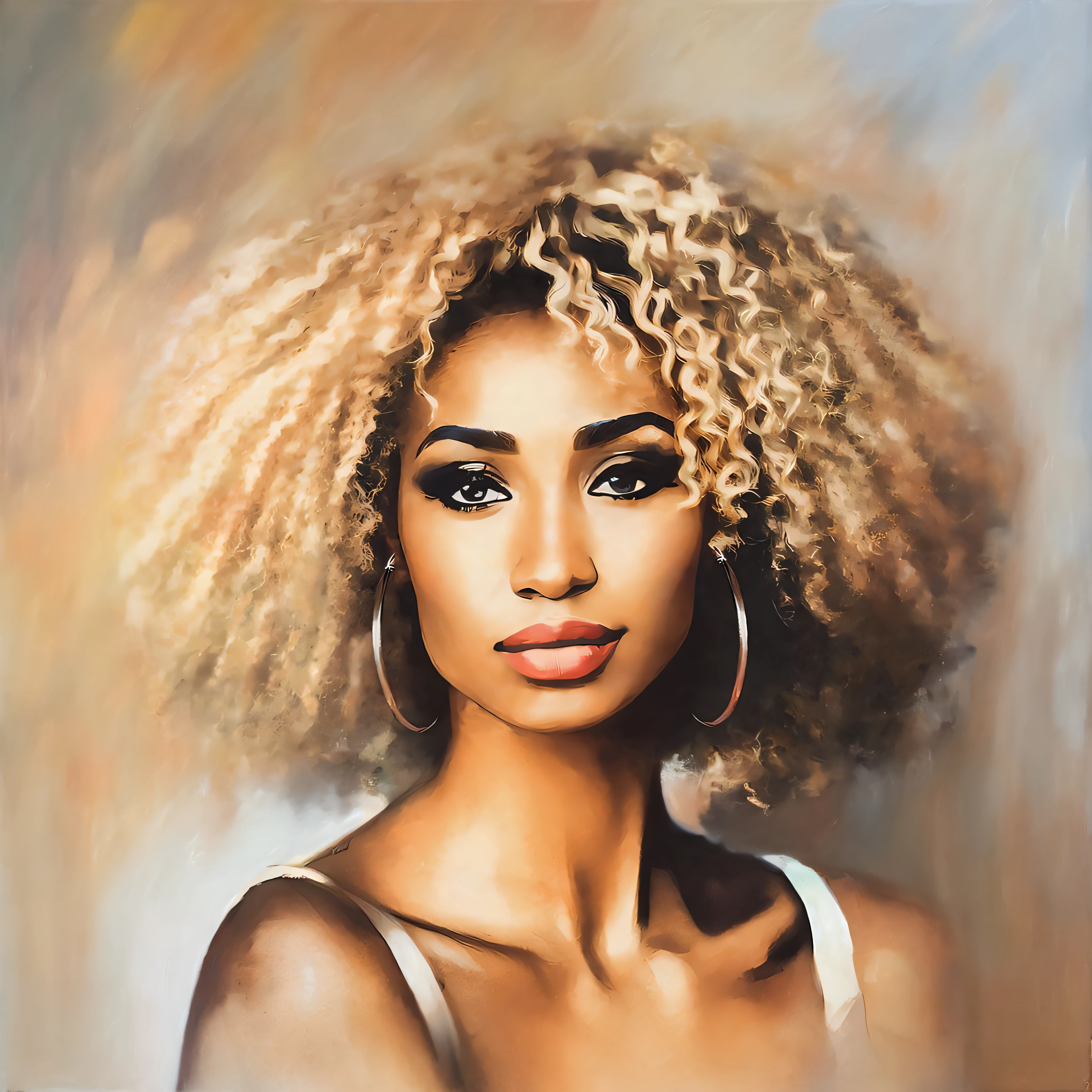 cappuccino cream background, oil painting