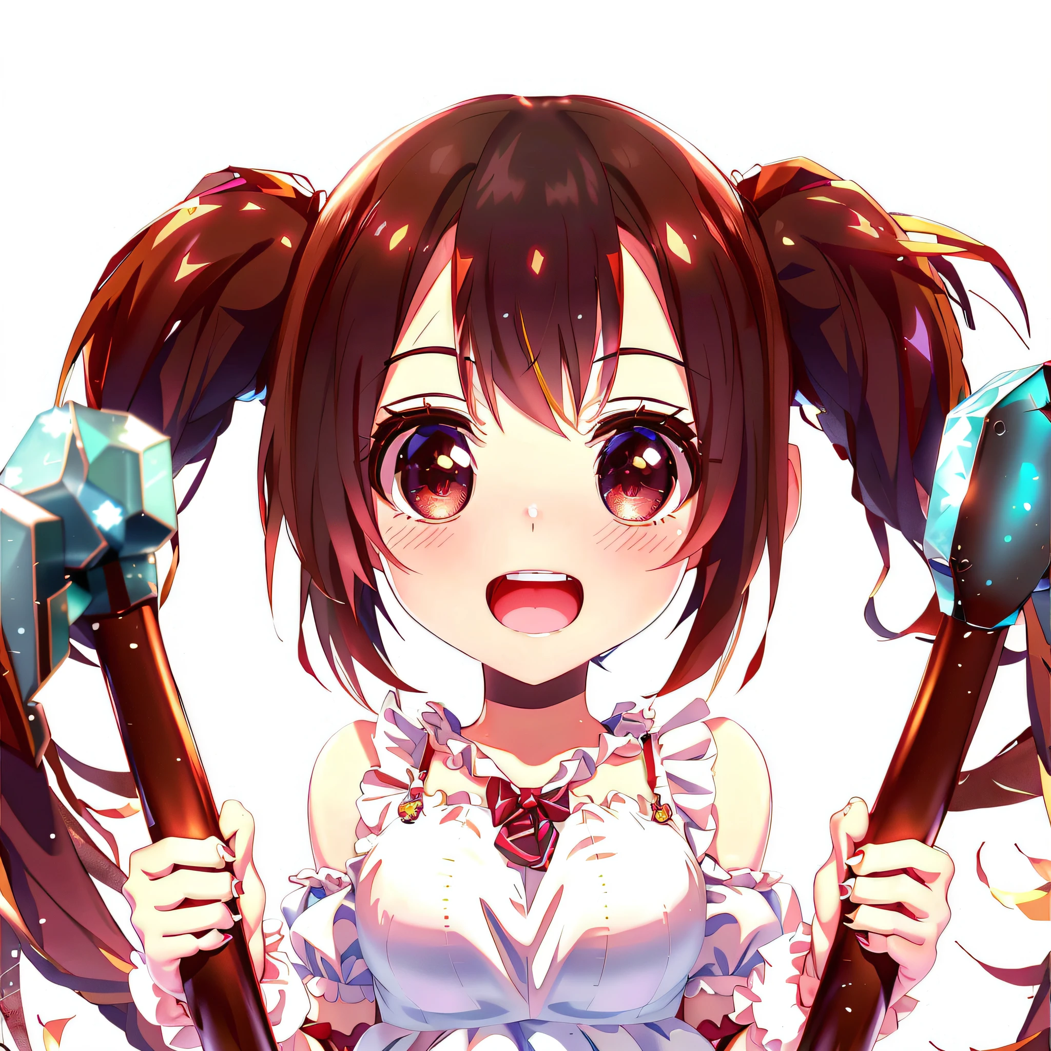 Anime girl with diamond axe and crane beak, anime moe art style, splash art anime , cute girl anime visual, cute anime girl, anime!4K, anime!4K, 4K manga wallpaper, [4K digital art]!!, cute anime, little curvaceous loliimation art wallpaper 8K, cute anime girl portrait