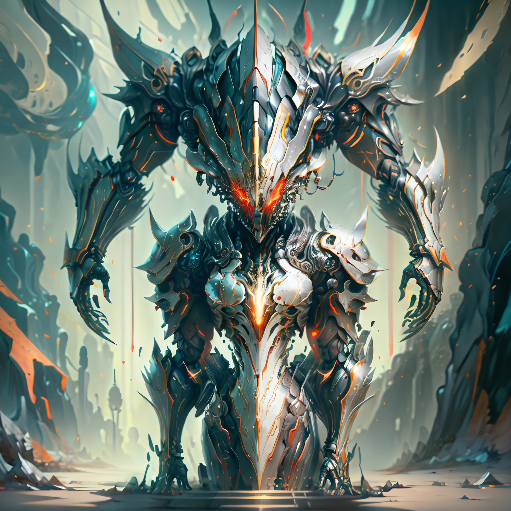 (masterpiece: 1.2), best quality, high resolution, Unity 8k wallpaper,
Mech, Armor, full_armor, Warframe, RINO, Fake Horns, Red Eyes, Global Ray Tracing,
looking at the viewer, solo, perspective, (illustration: 1.0), beautiful detailed, extremely detailed, perfect lighting, extremely detailed computer graphics, glowing eyes,