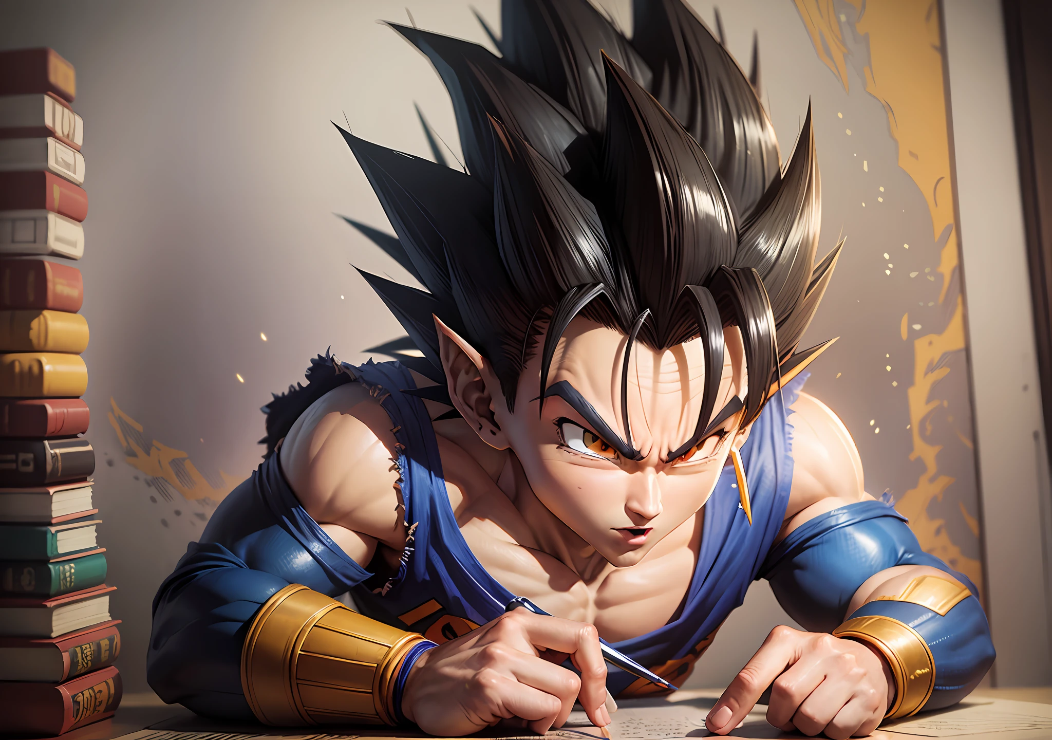 Dragon Ball Goku consists of - Art - O - Dragon, hand drawn, pencil ink, Vegeta, with Vegeta hair, Prince Vegeta, Dragon Ball Art Style, Wild Spike Black Saiyan Hair, Akira Toriyama style, Dragon Ball concept art, inspired by Seki Toriyama, Dragon Ball style, HD artwork, character Dragon Ball, Dragon Ball Z style --auto --s2