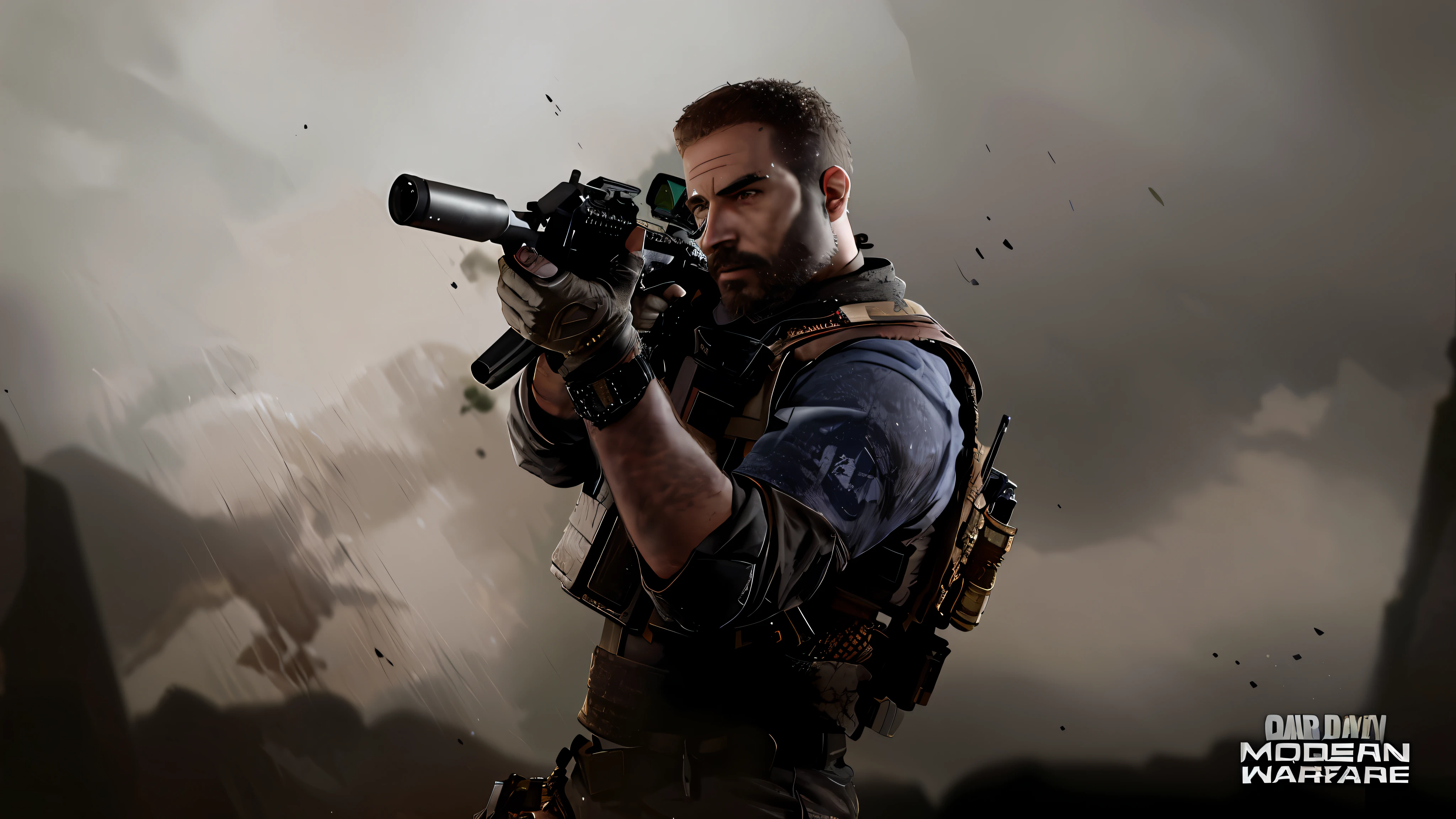 arafed man with a gun in a desert area, modern warfare, high quality wallpaper, warzone background, hq 4k wallpaper, hq artwork, hq 4k phone wallpaper, call of duty, ( apocalyptic ) 8 k, high-quality wallpaper, profile shot, screen shot of cod, 4k post, 4 k post, apocalyptic 8 k